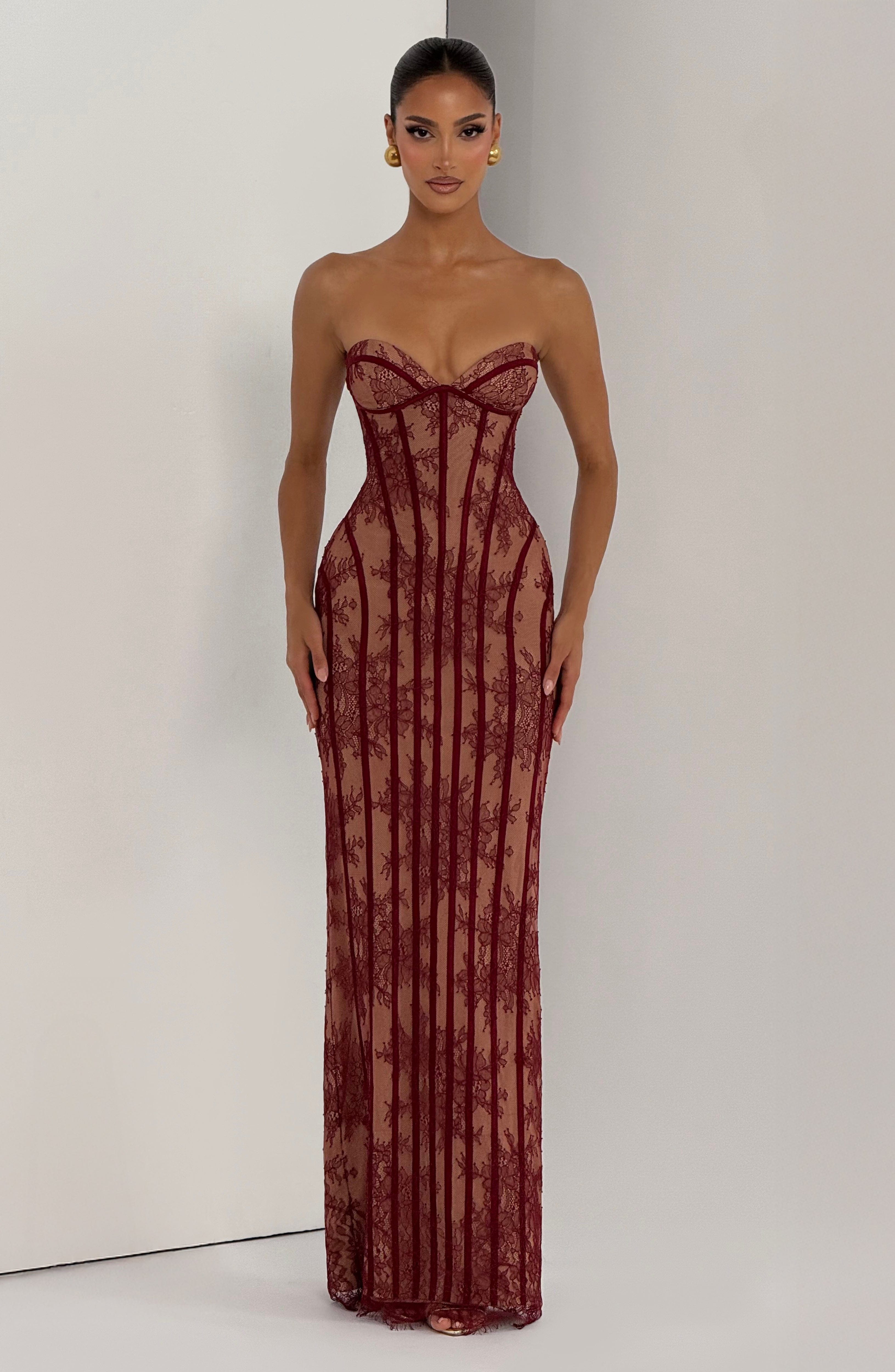 minilena Sian Maxi Dress Burgundy