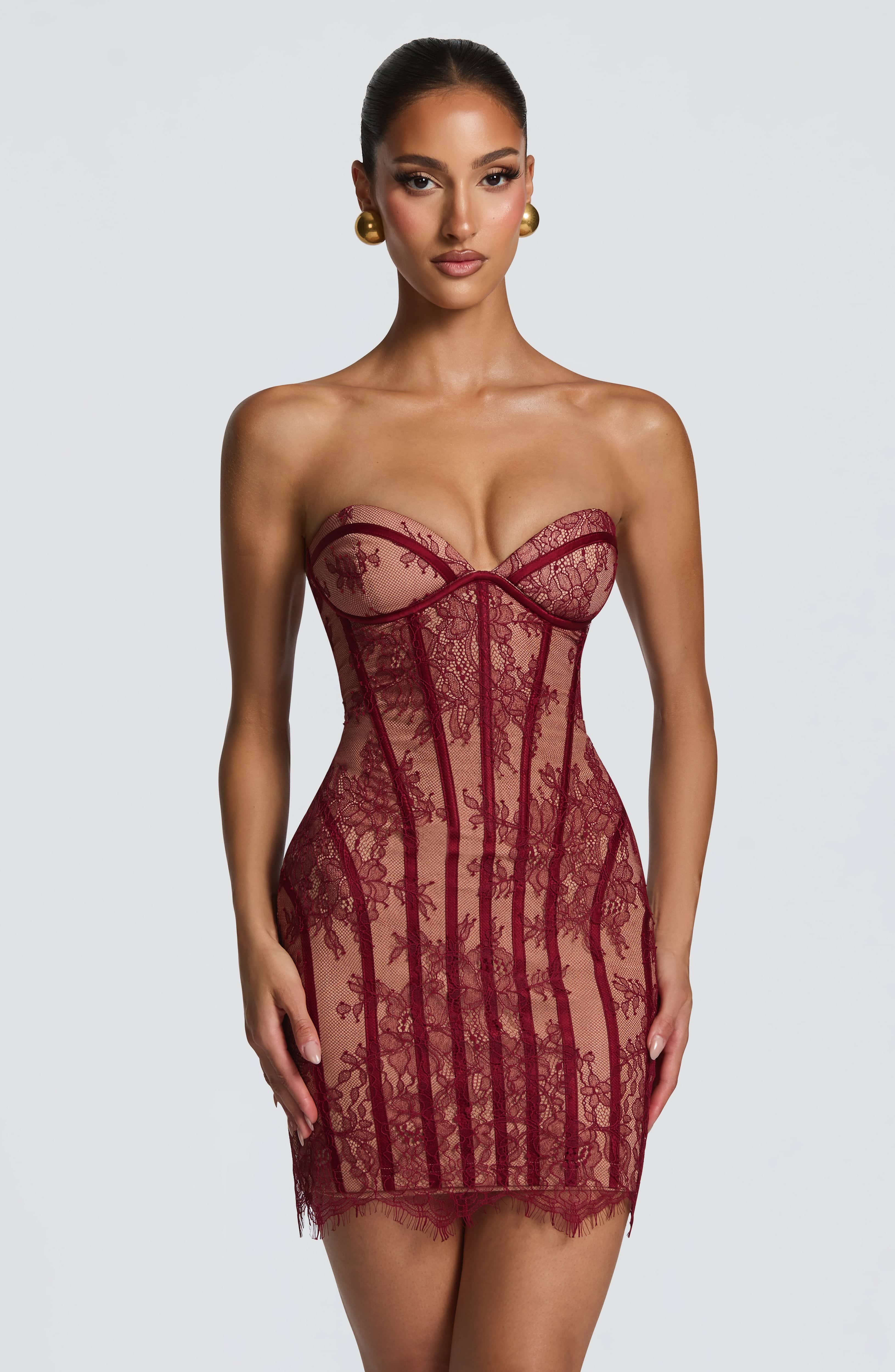 minilena Sian Mini Dress Burgundy