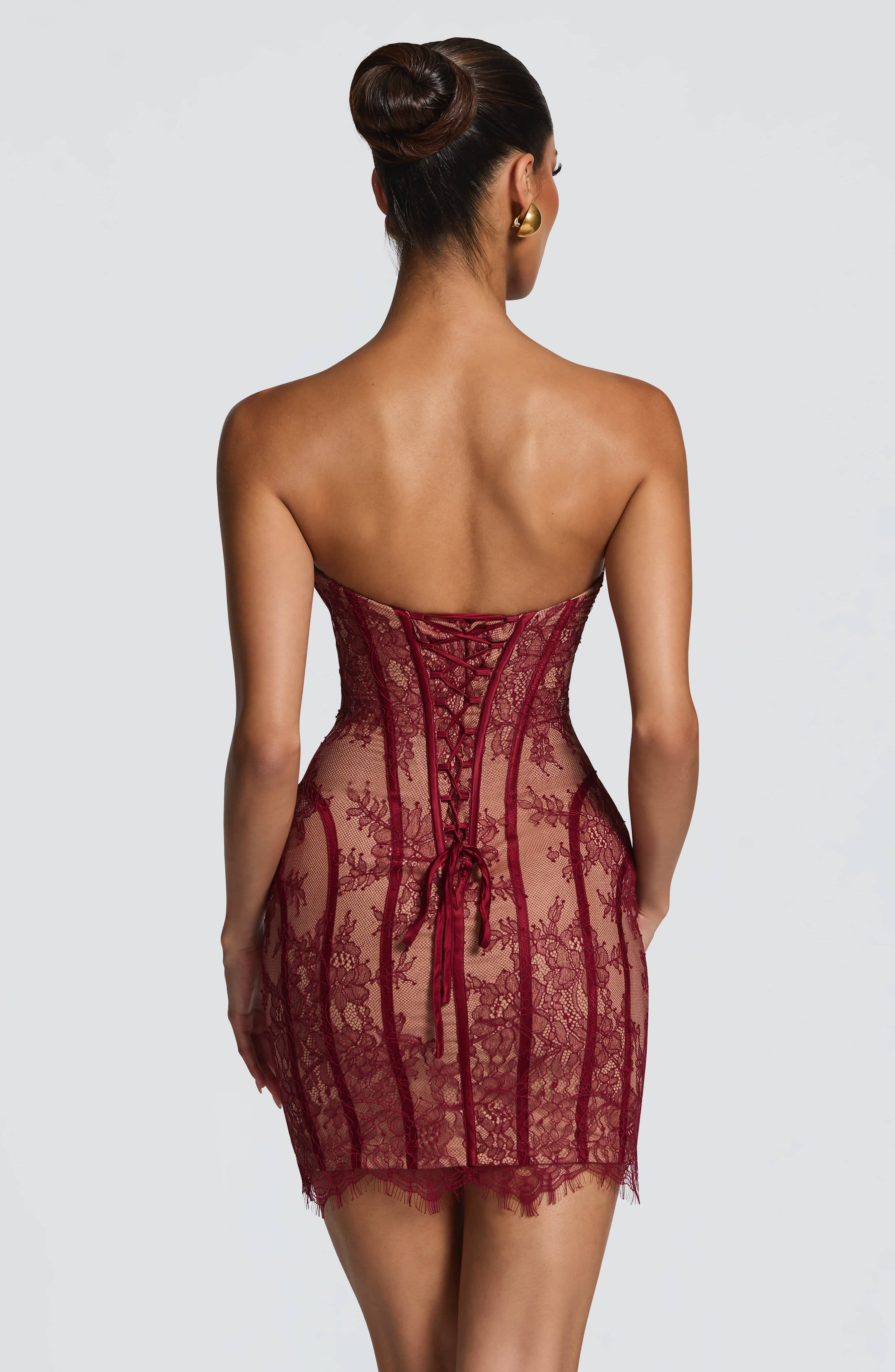 minilena Sian Mini Dress Burgundy