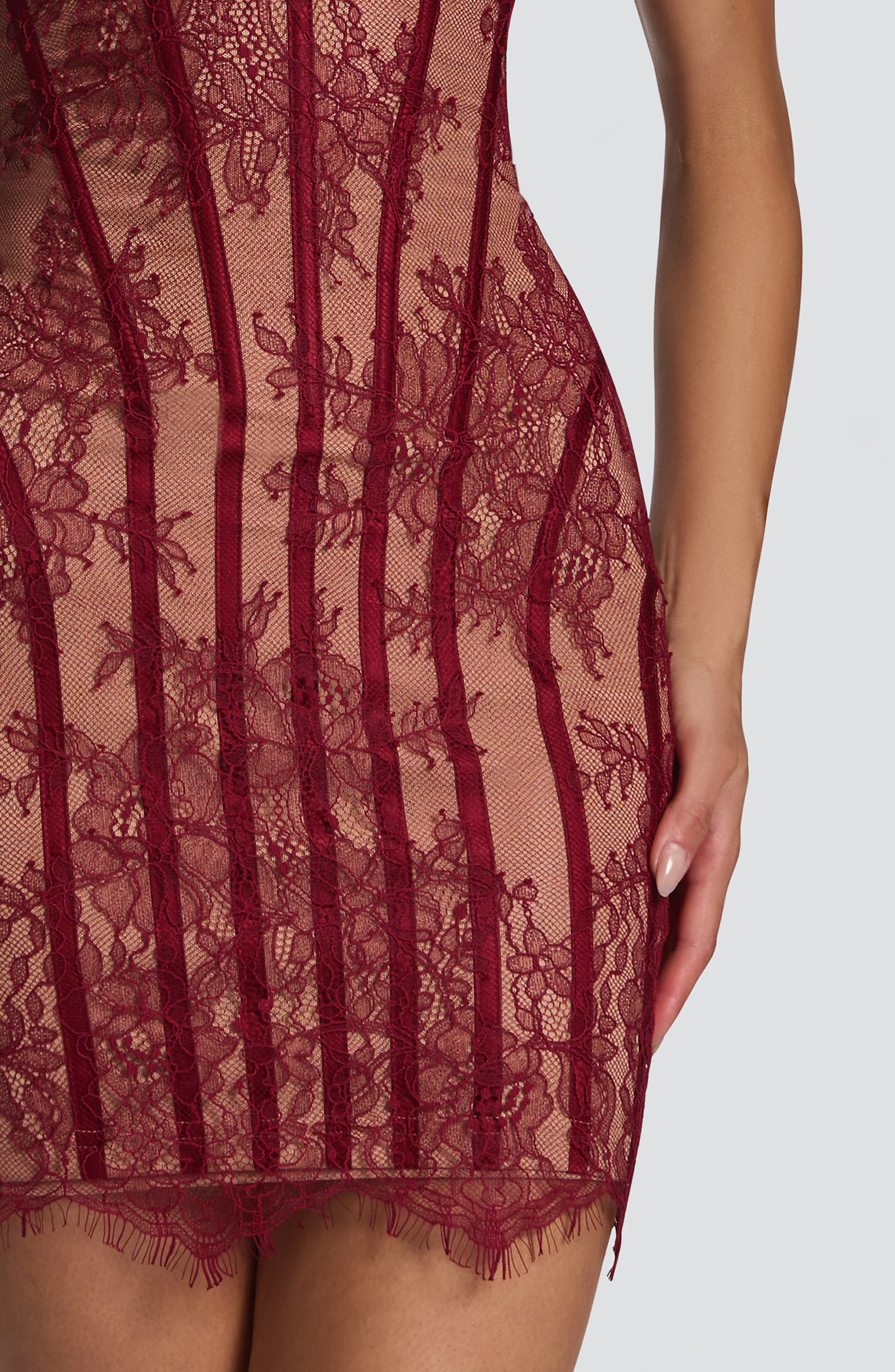 minilena Sian Mini Dress Burgundy