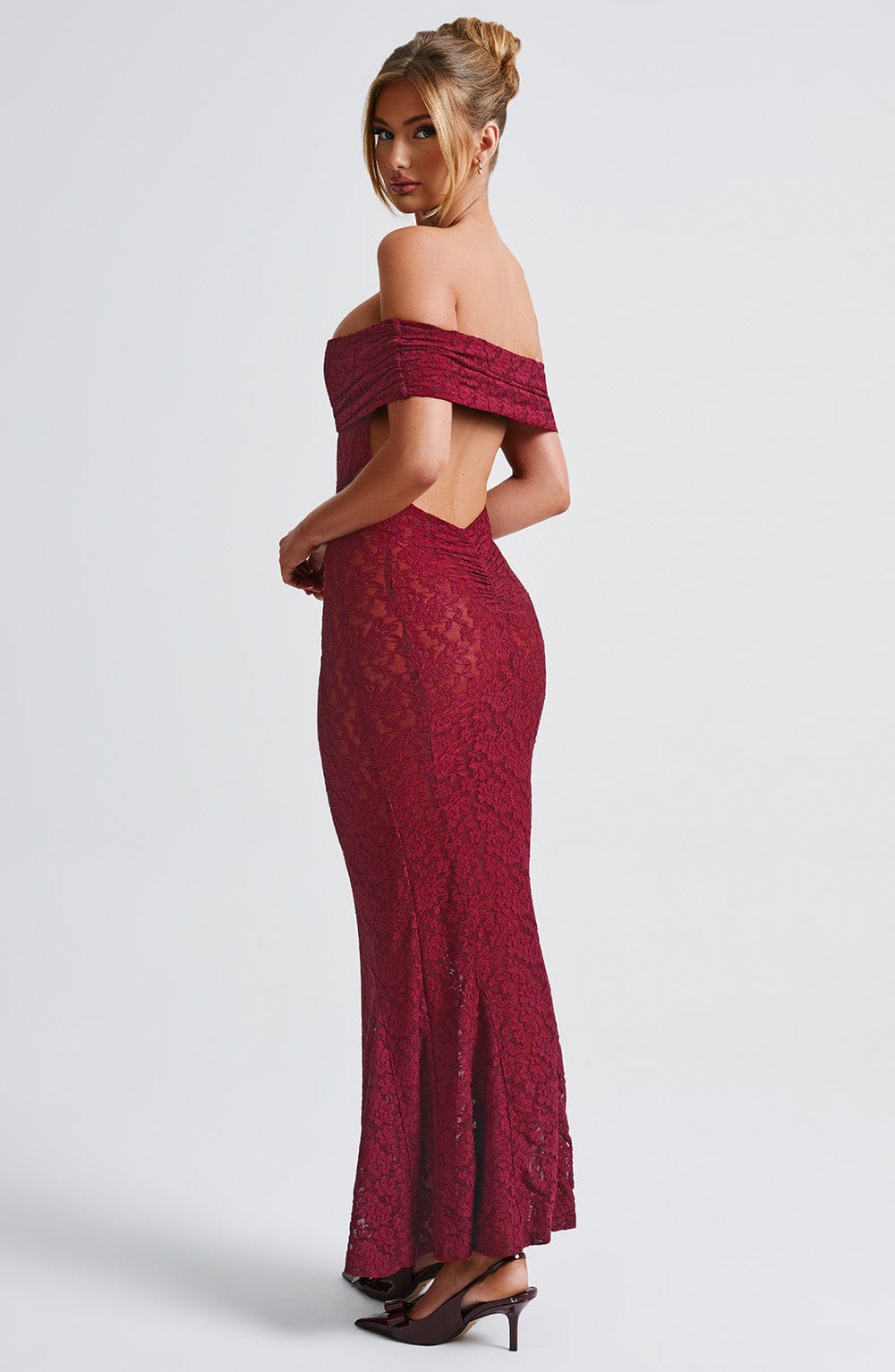 minilena Stephanie Maxi Dress Burgundy