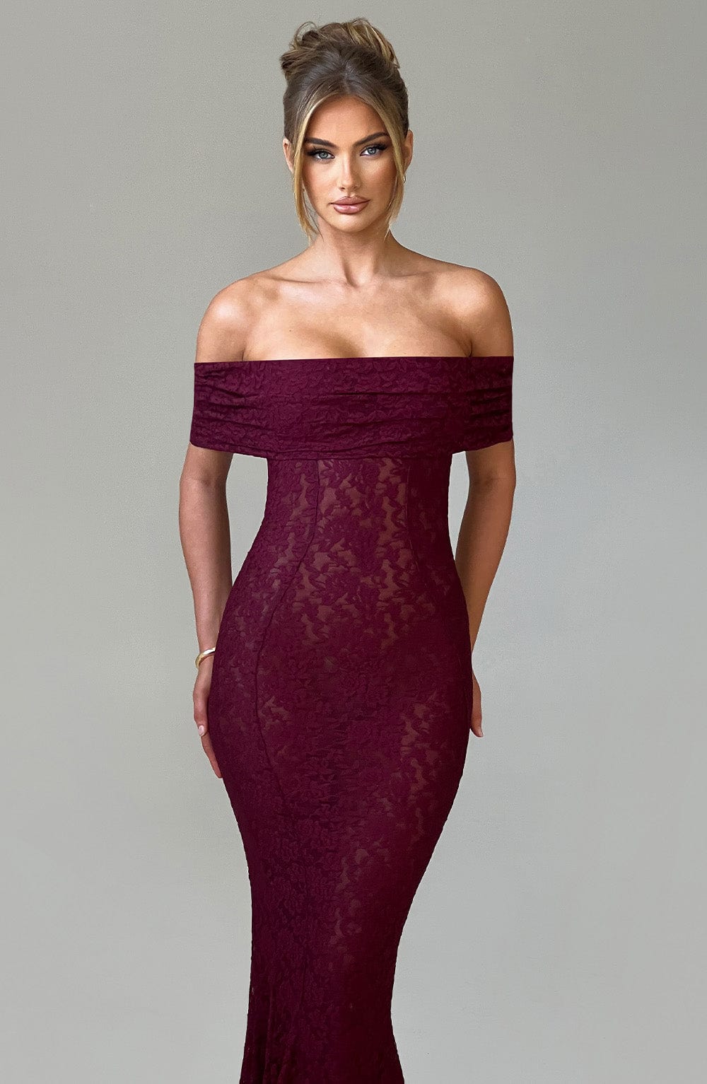 minilena Stephanie Maxi Dress Burgundy