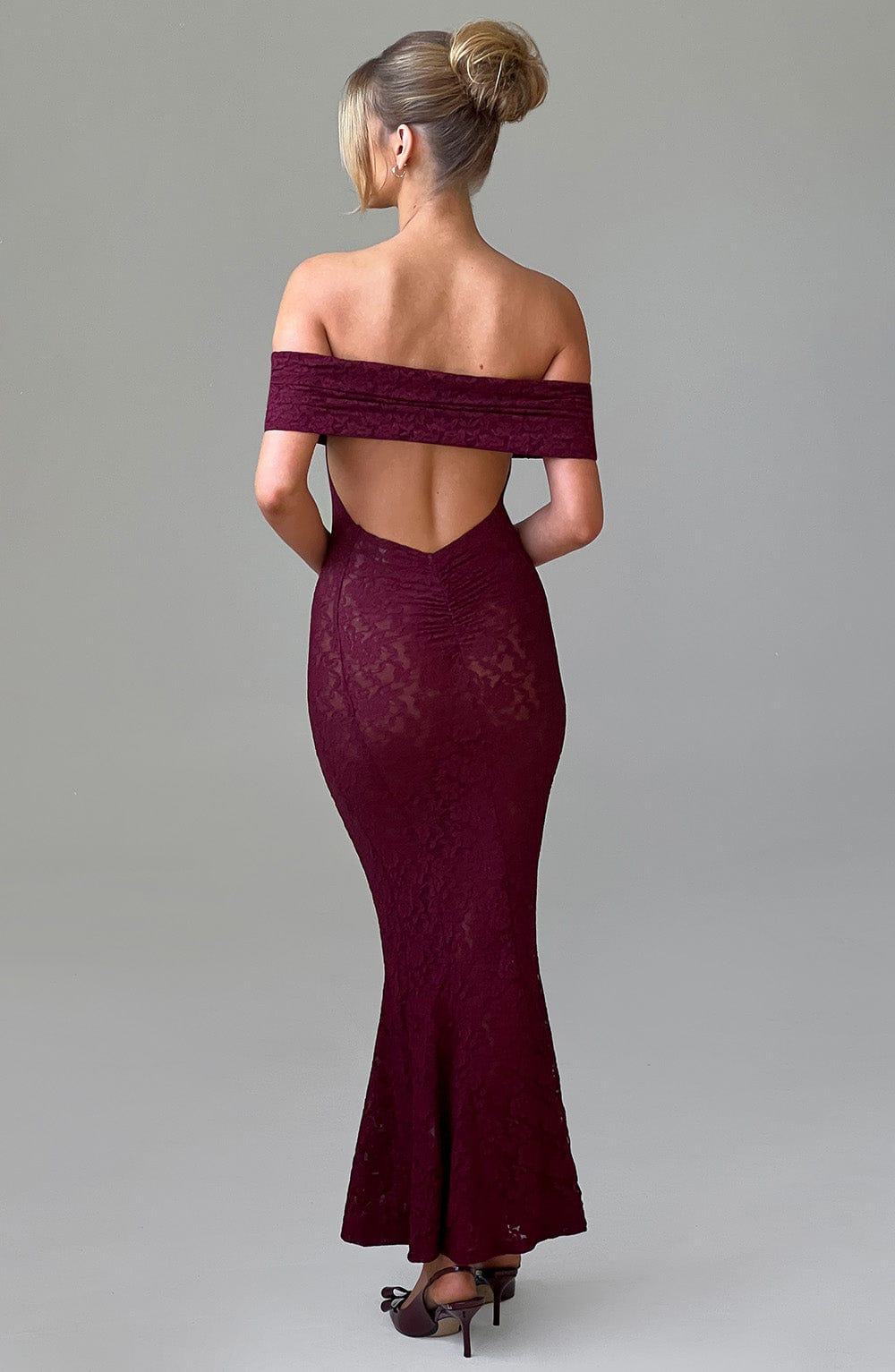minilena Stephanie Maxi Dress Burgundy