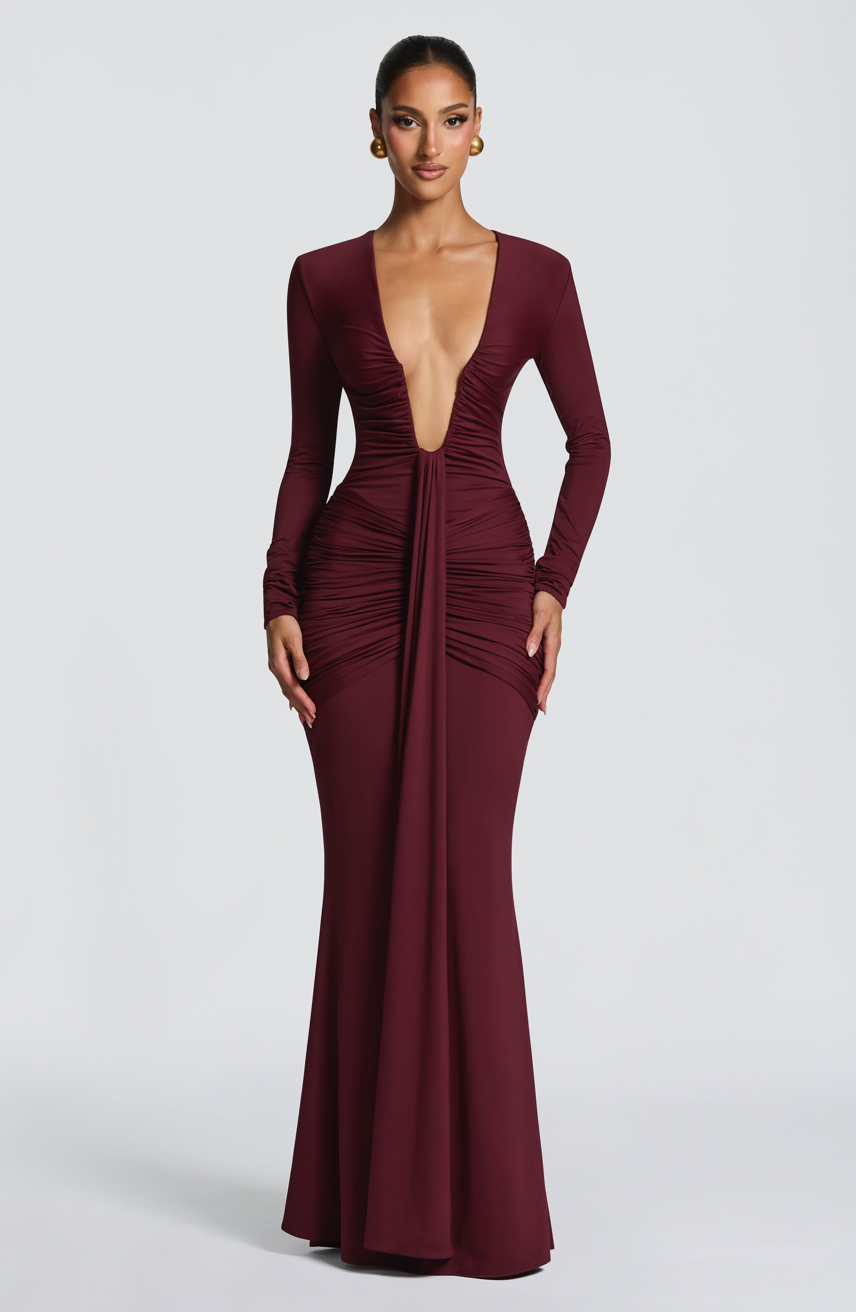 minilena Tara Maxi Dress Cherry Lacquer