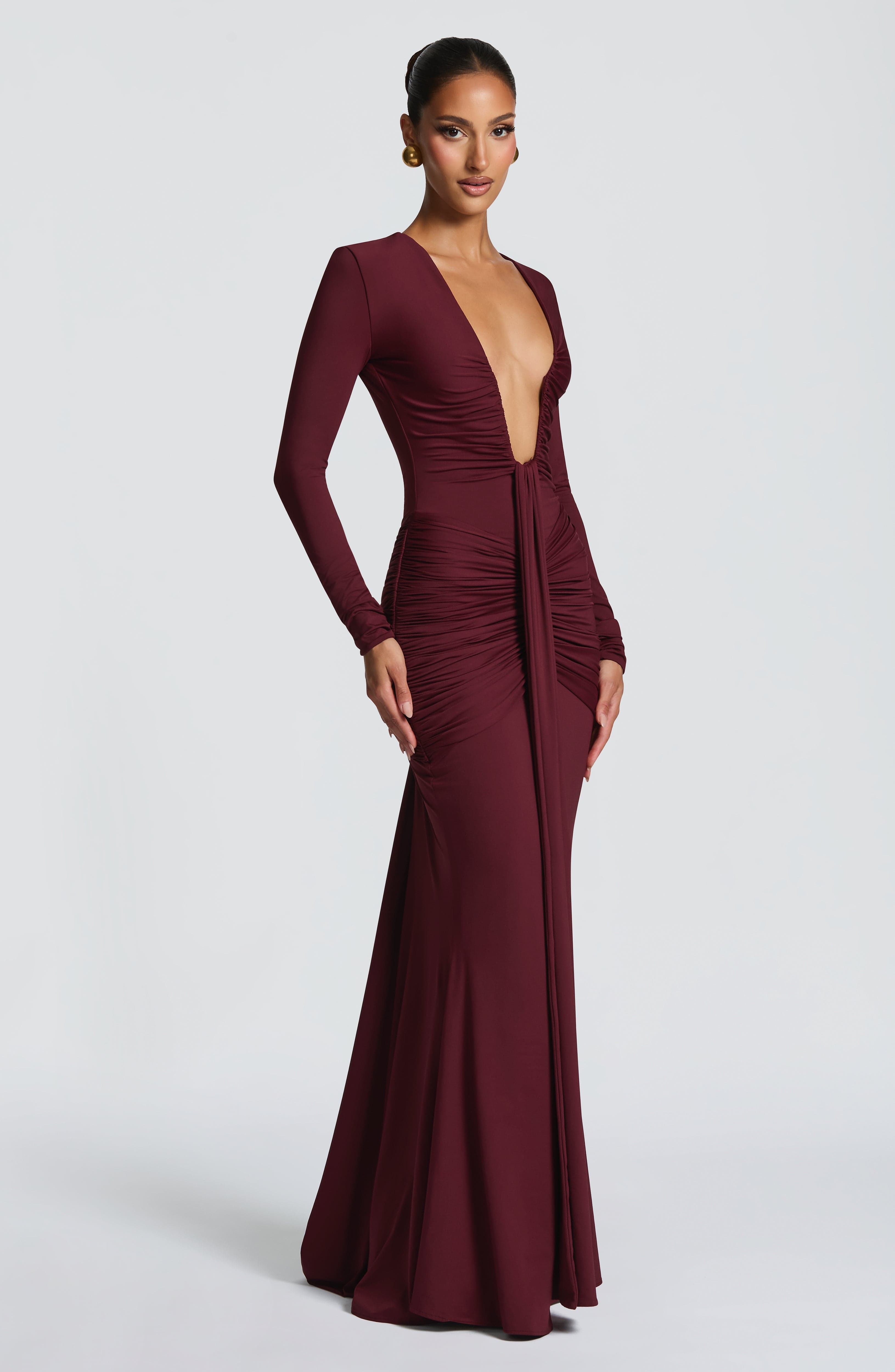 minilena Tara Maxi Dress Cherry Lacquer