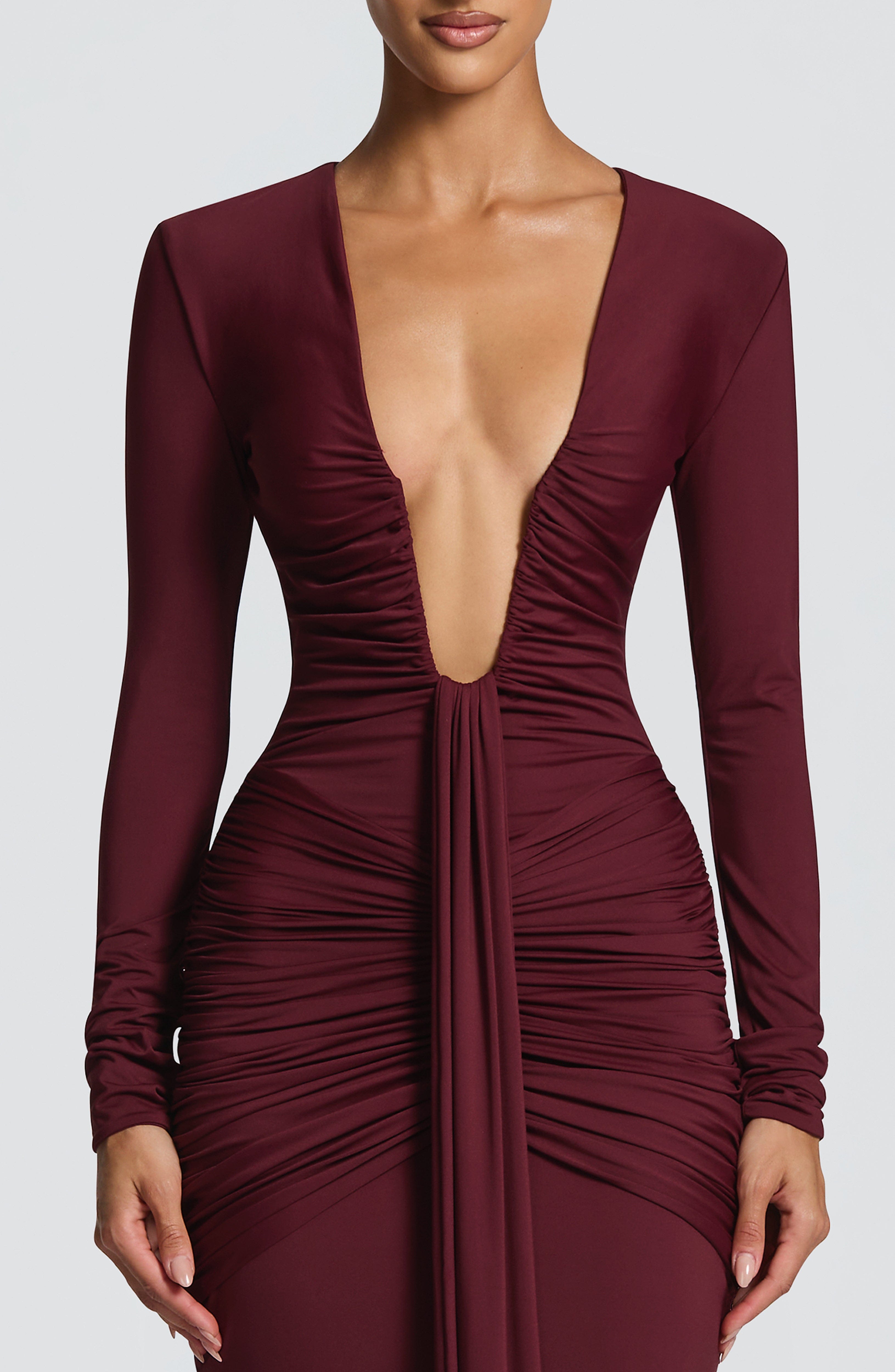 minilena Tara Maxi Dress Cherry Lacquer