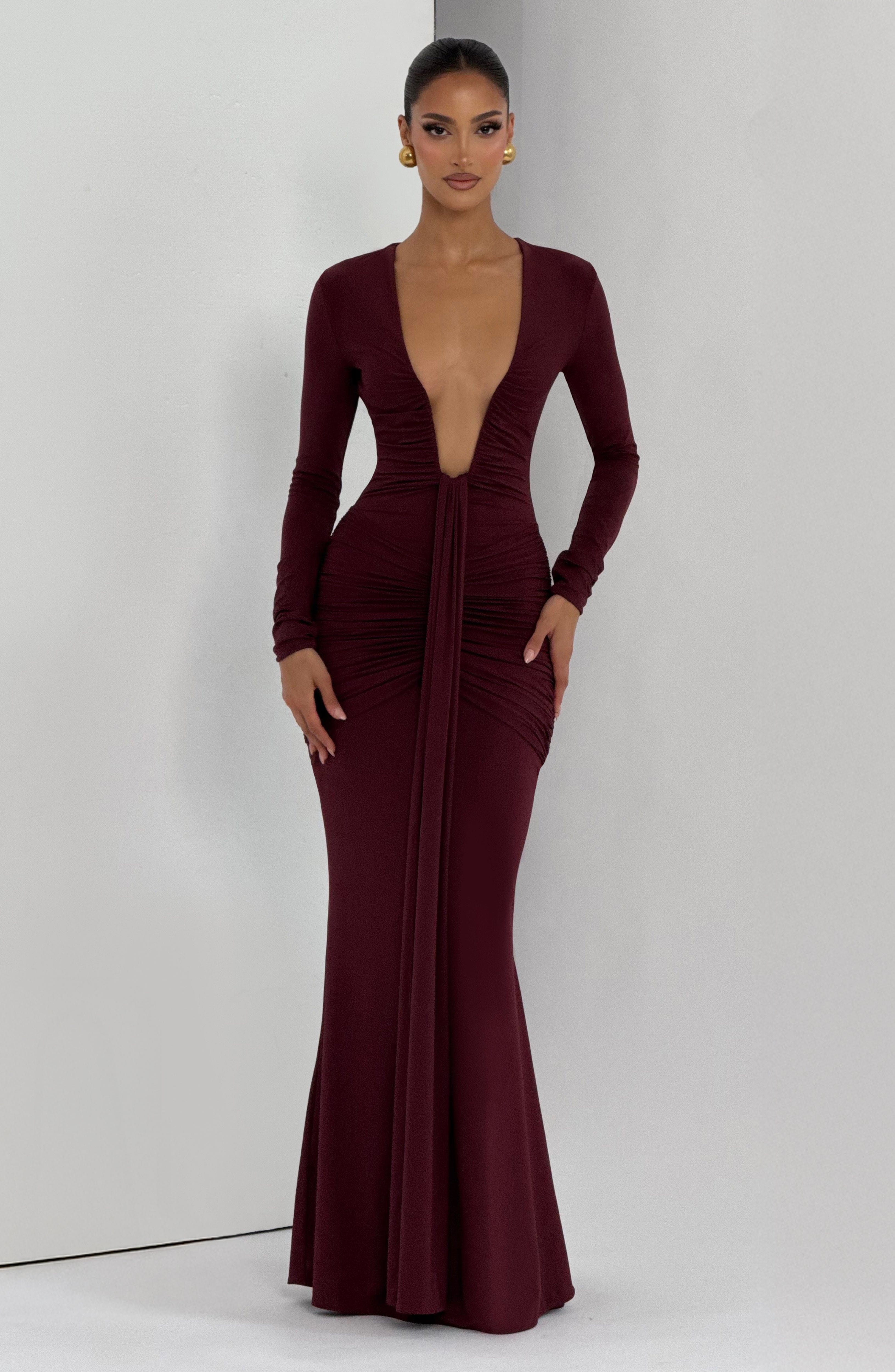 minilena Tara Maxi Dress Cherry Lacquer