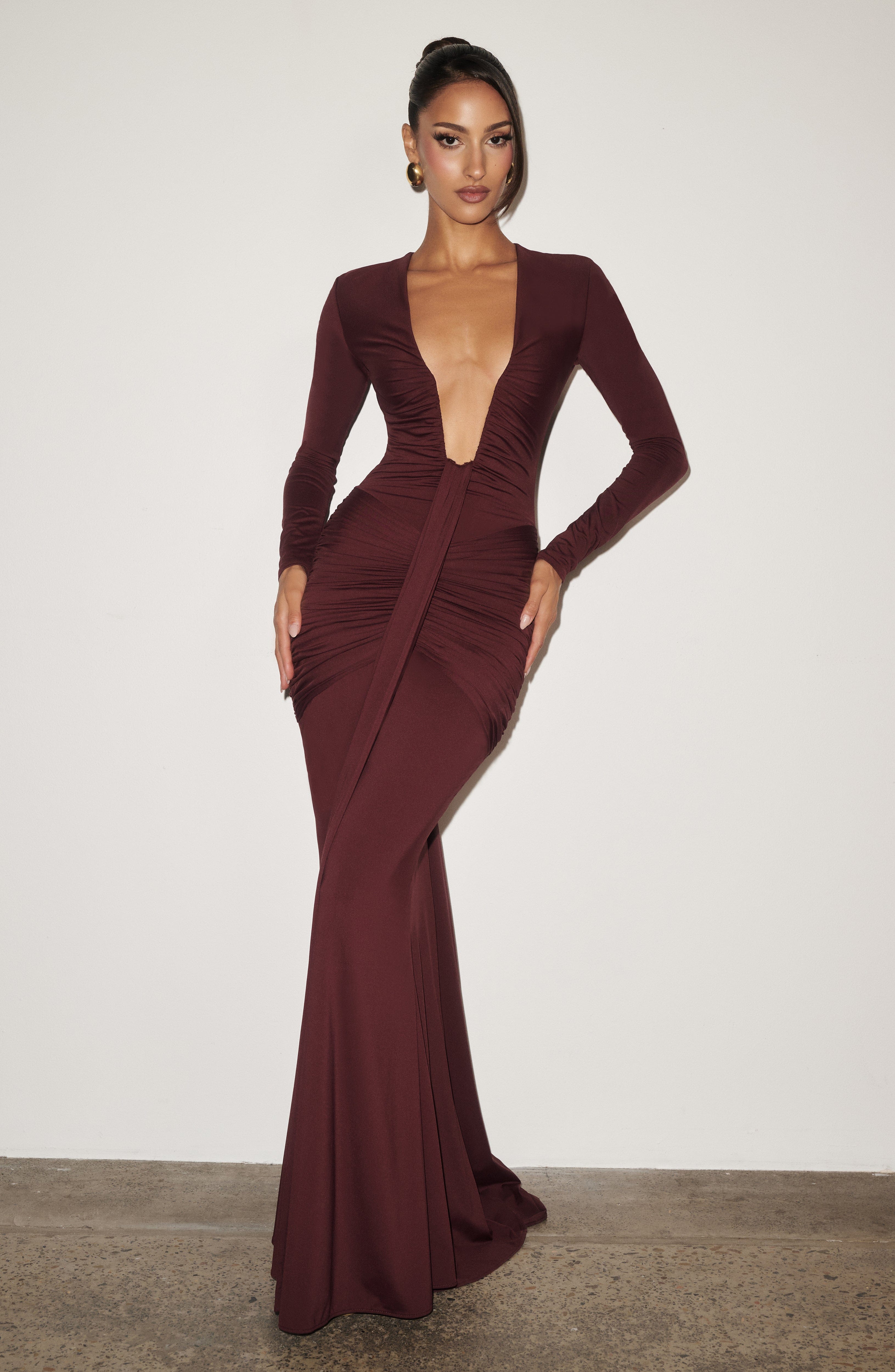 minilena Tara Maxi Dress Cherry Lacquer