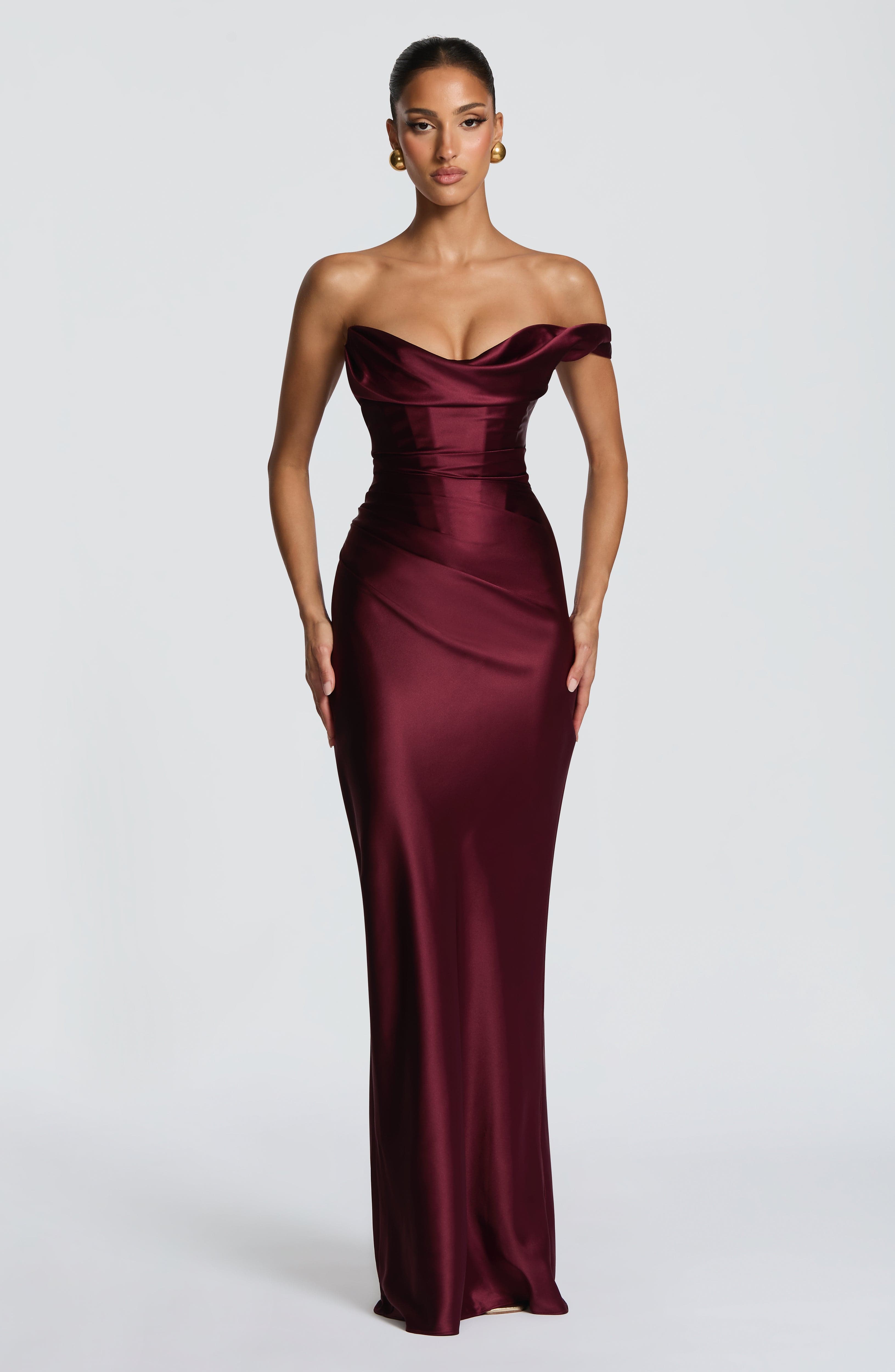 minilena Thalassa Maxi Dress Cherry Lacquer