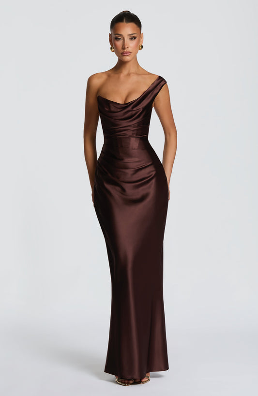 minilena Thalassa Maxi Dress Plum Brown
