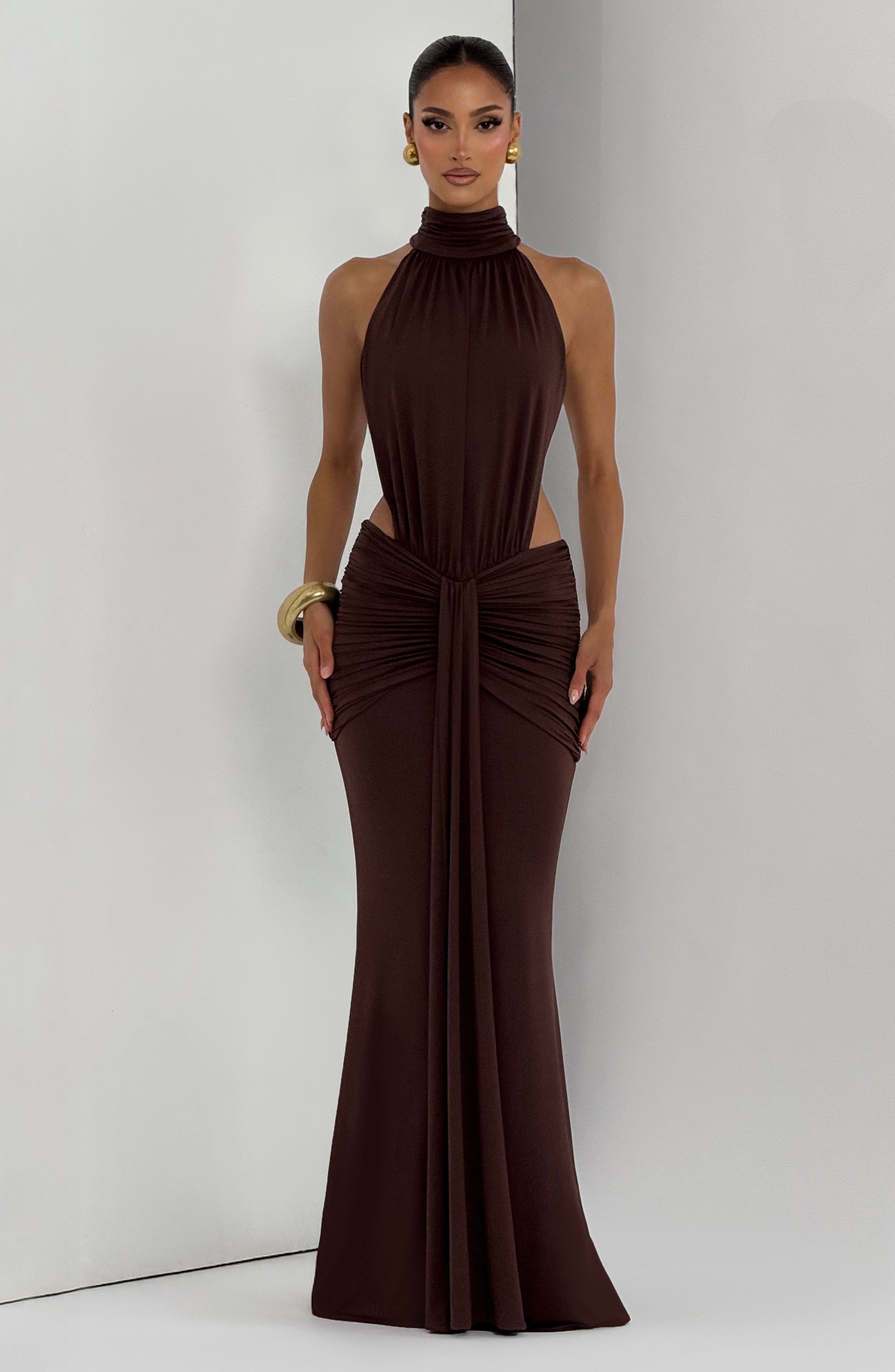 minilena Thekla Maxi Dress Plum Brown