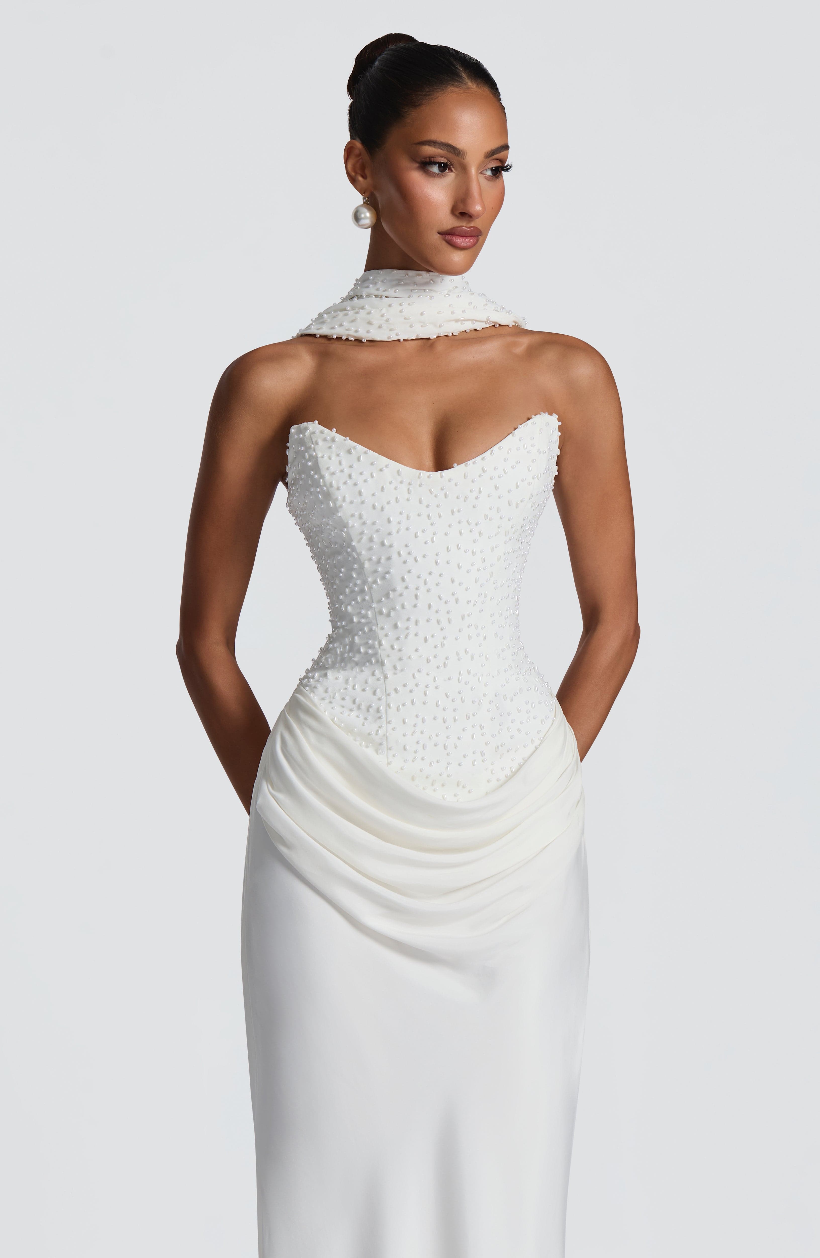 minilena Tindra Maxi Dress Ivory