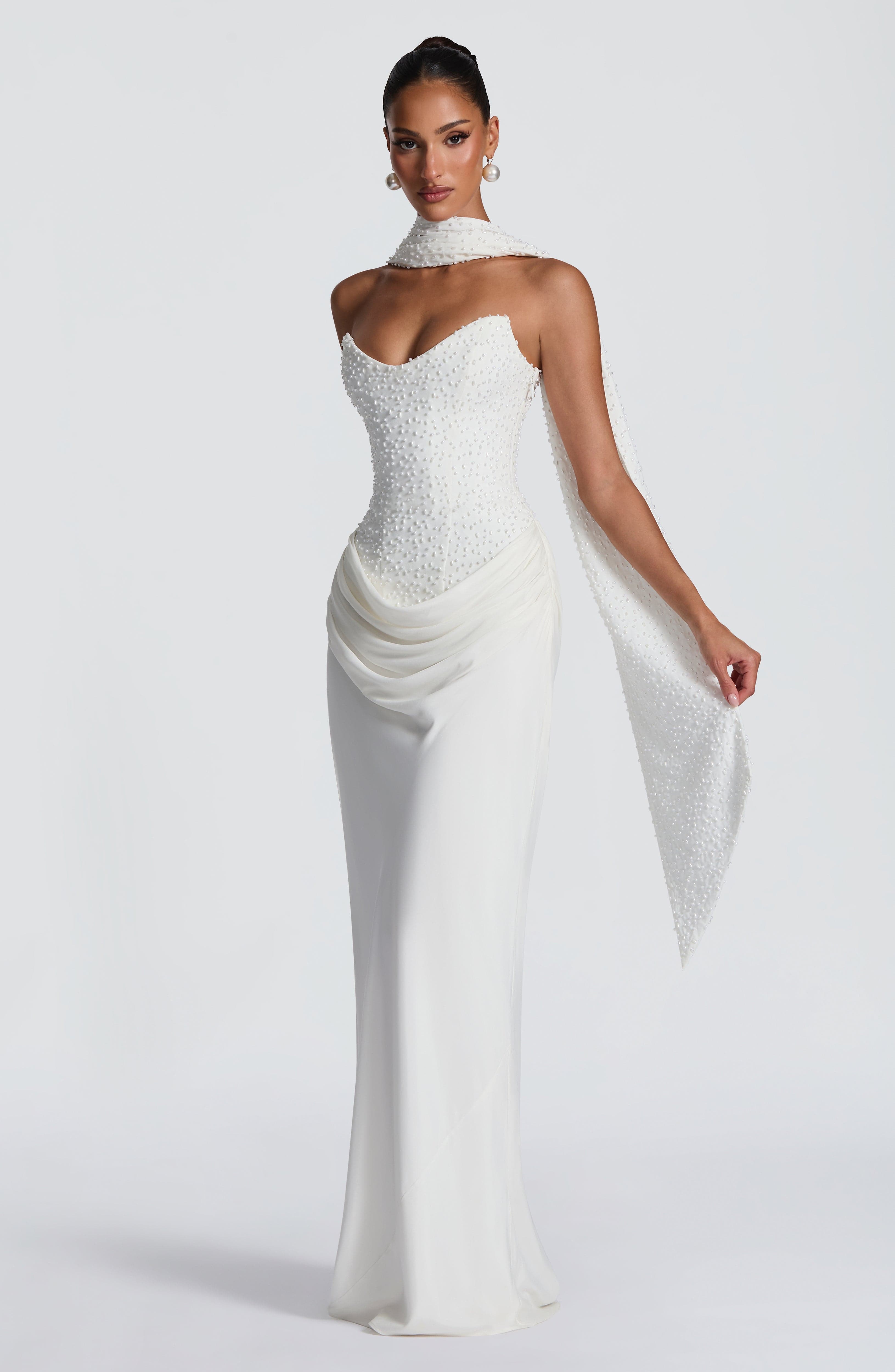minilena Tindra Maxi Dress Ivory