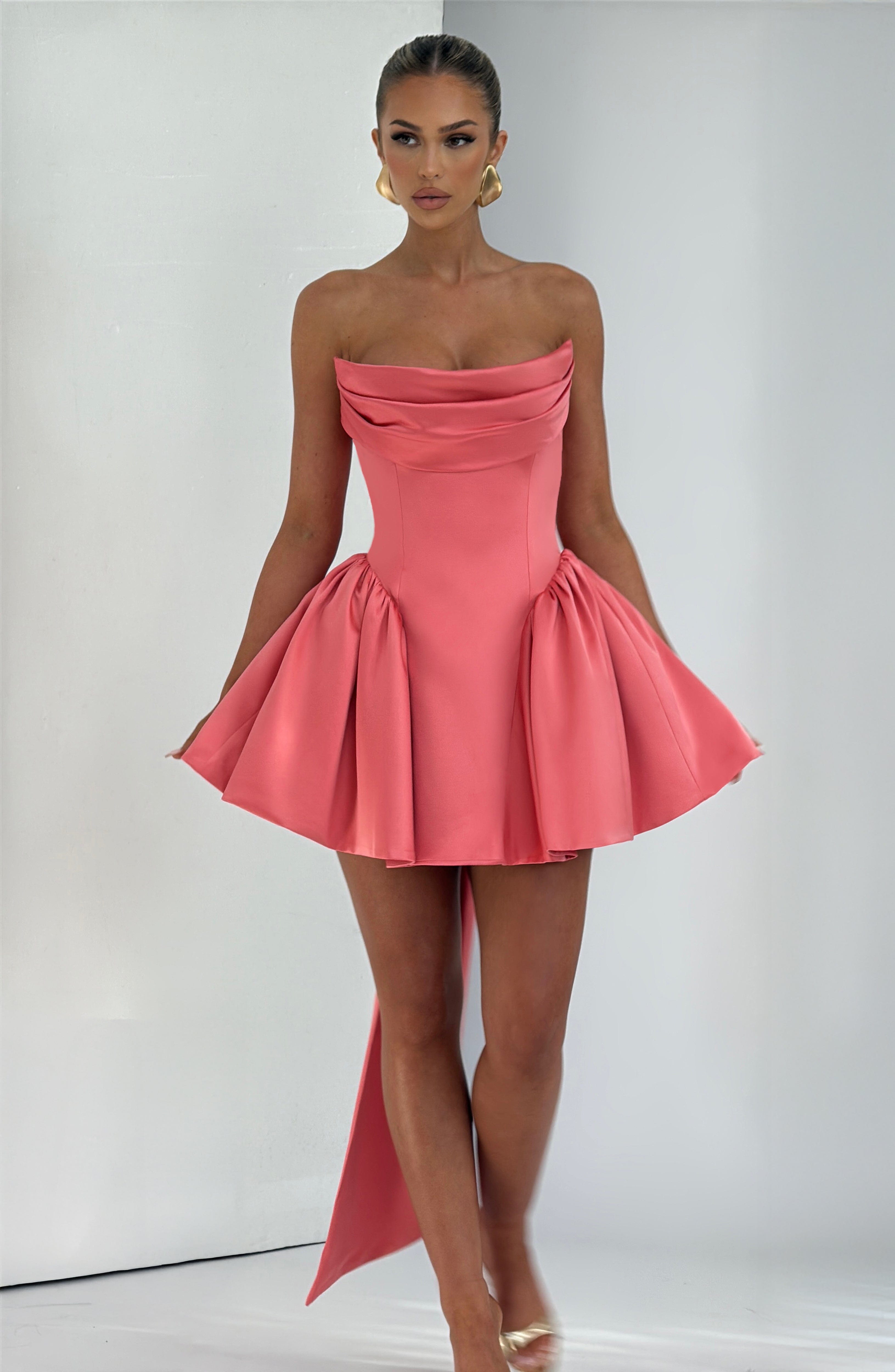 minilena Trinity Mini Dress Coral Pink