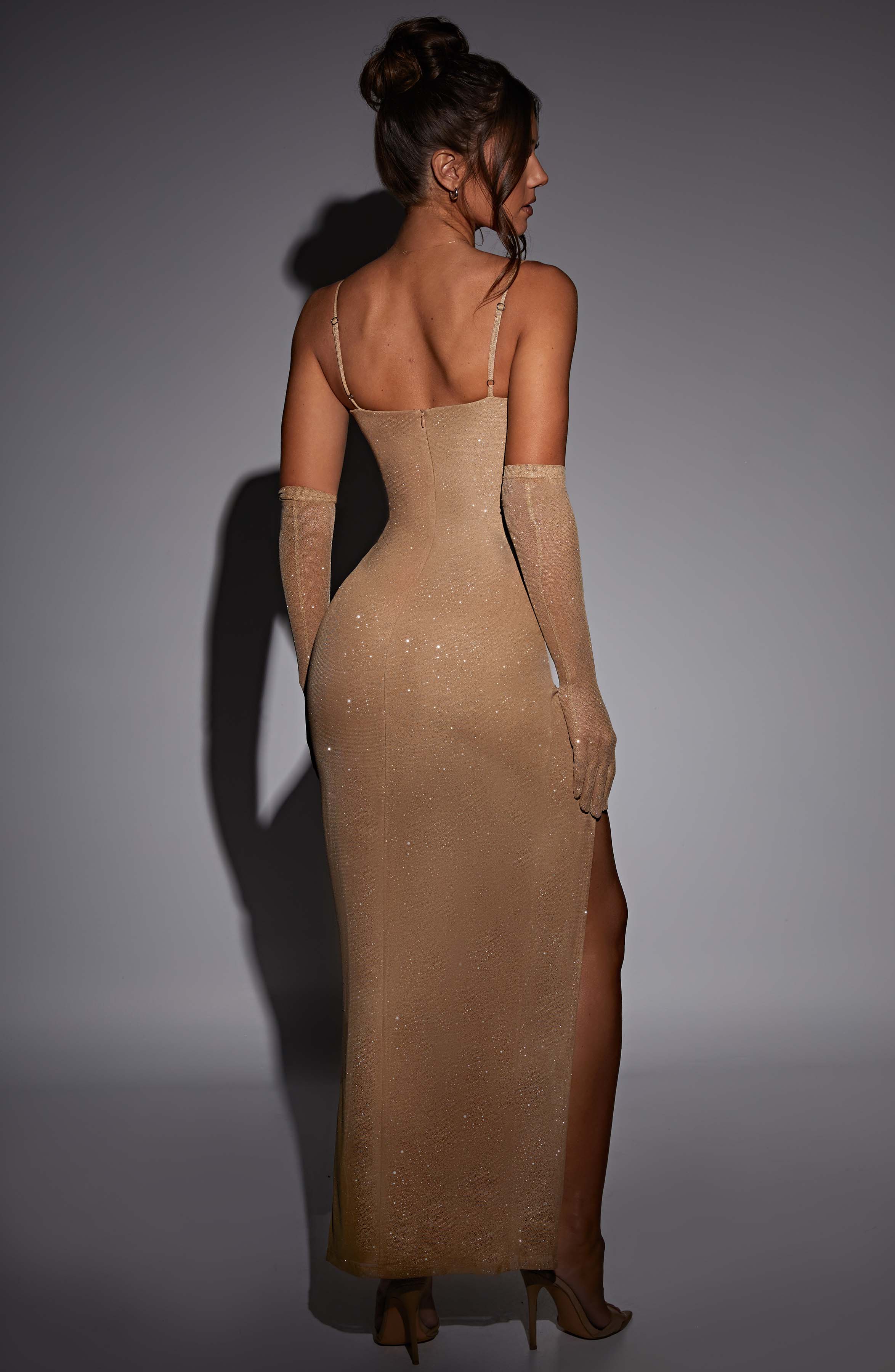 minilena Trixie Maxi Dress Gold Sparkle