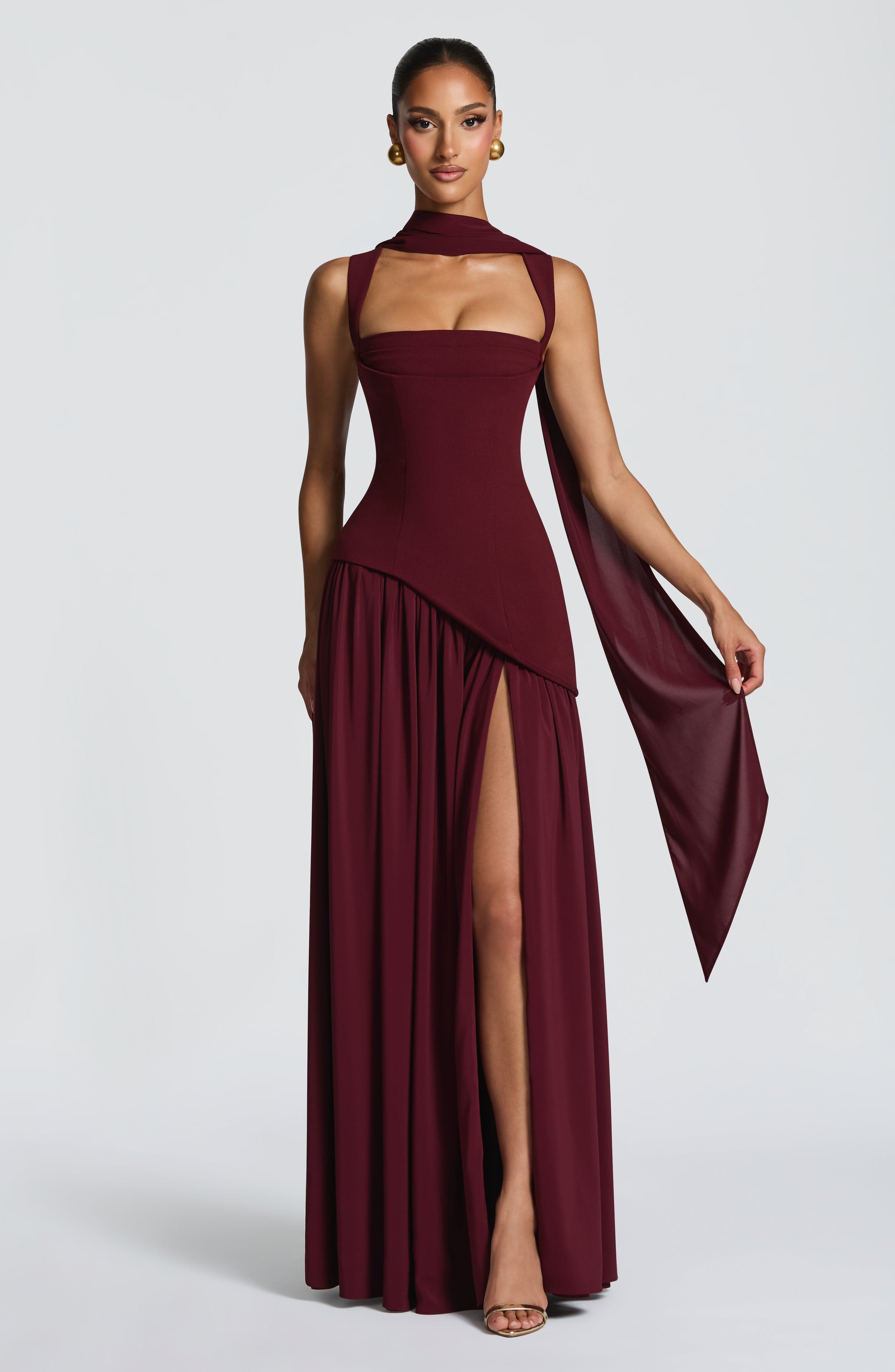 minilena Tullulah Maxi Dress Cherry Lacquer