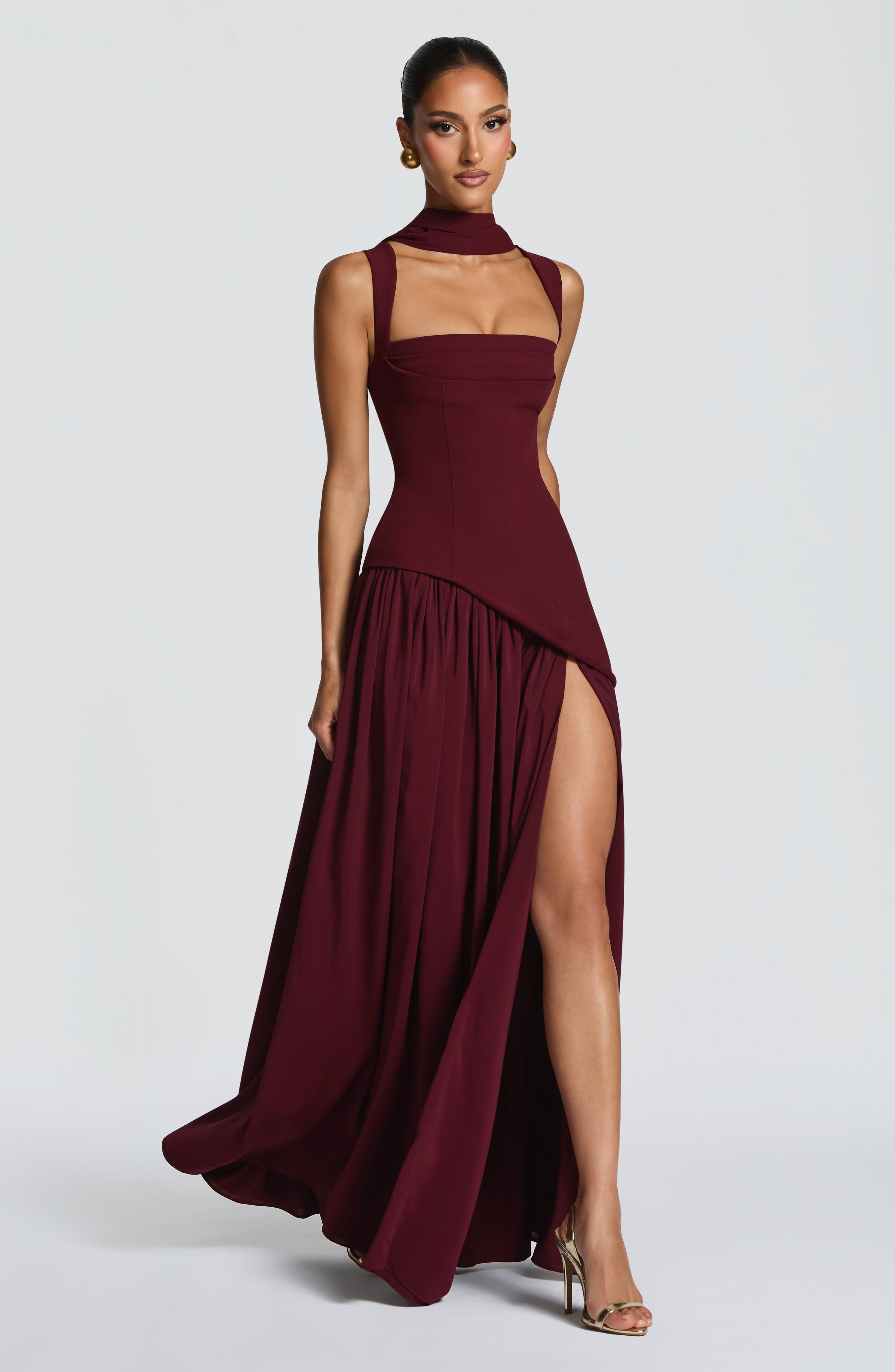 minilena Tullulah Maxi Dress Cherry Lacquer