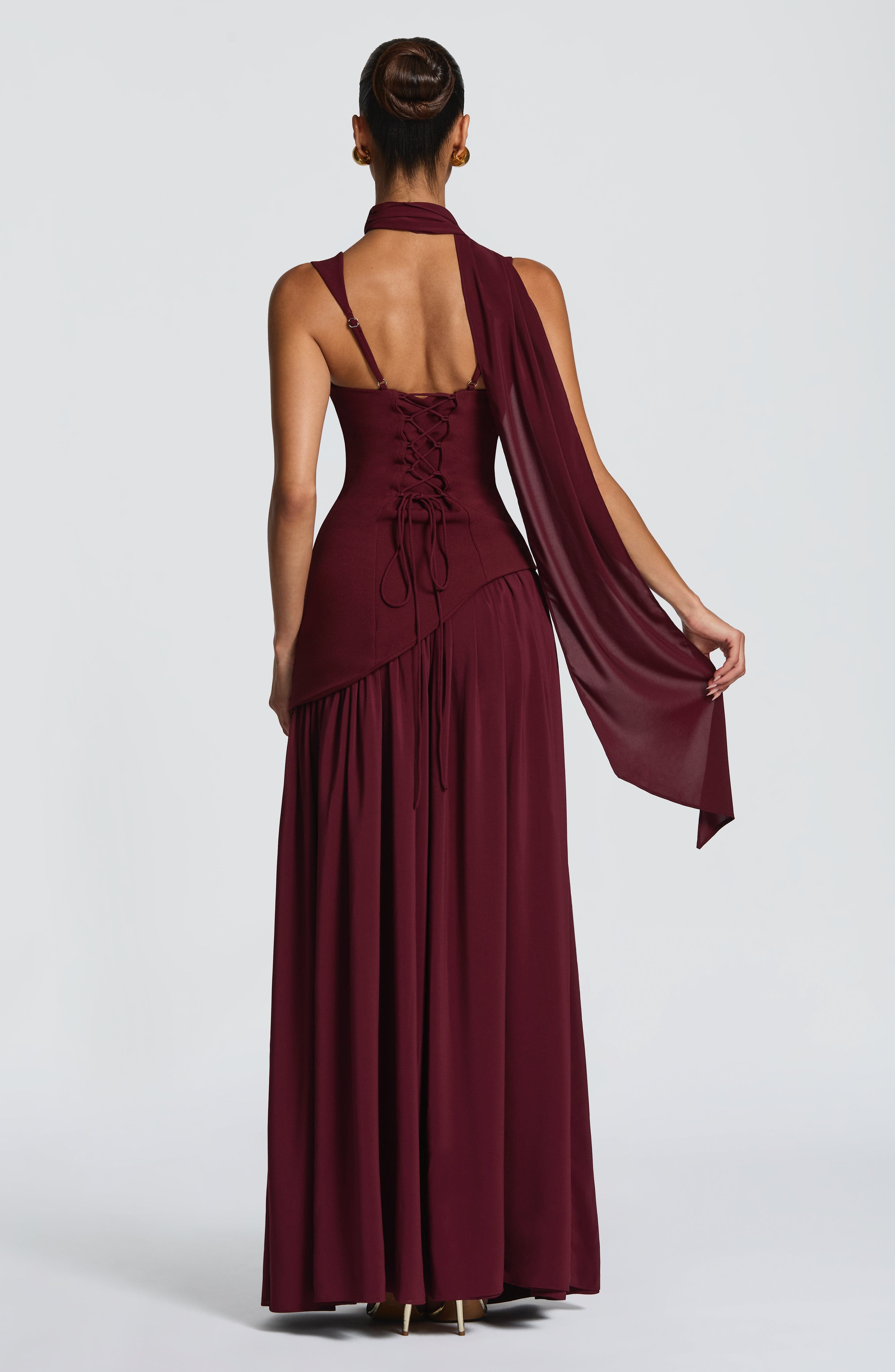 minilena Tullulah Maxi Dress Cherry Lacquer