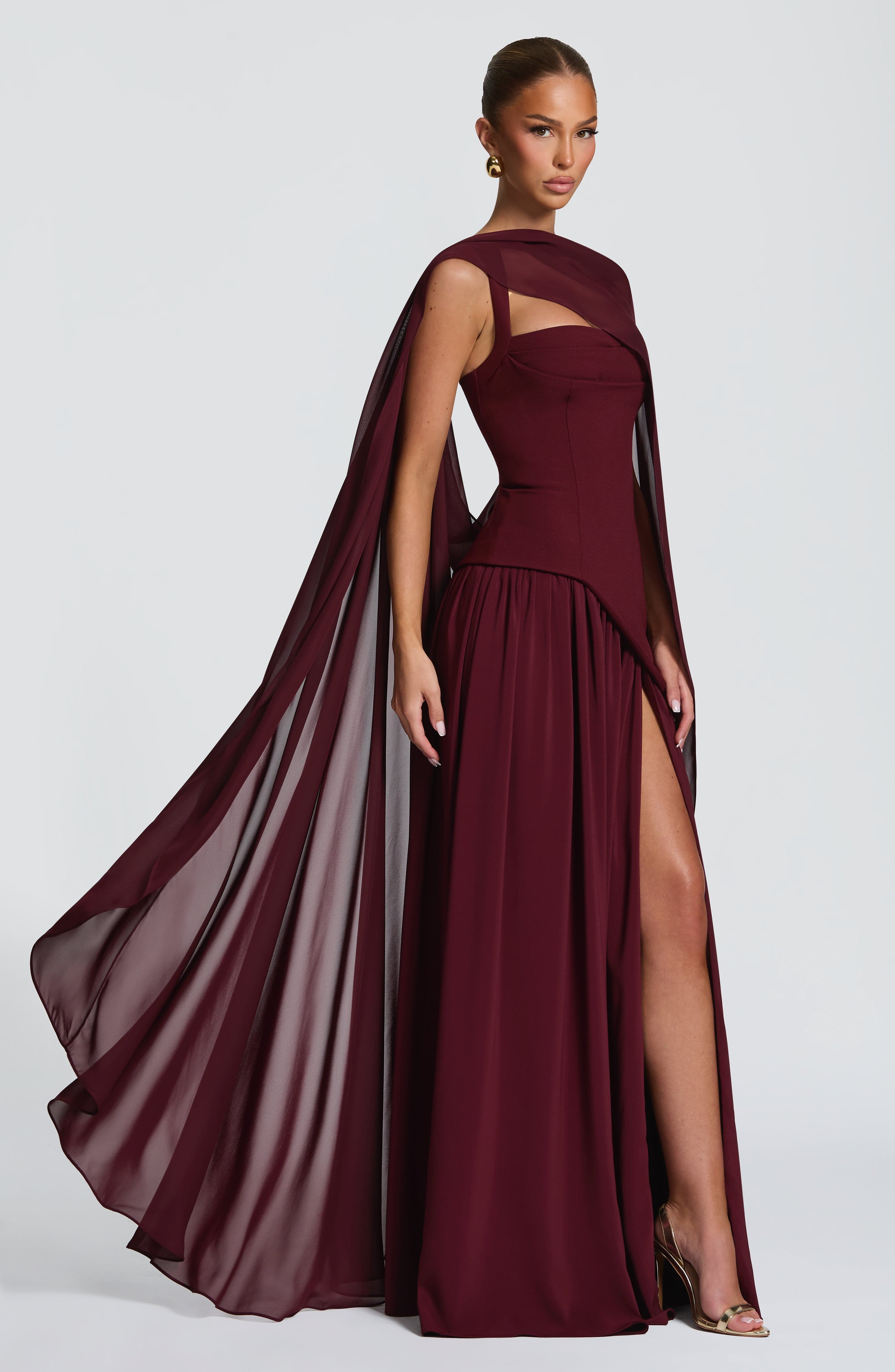 minilena Tullulah Maxi Dress Cherry Lacquer