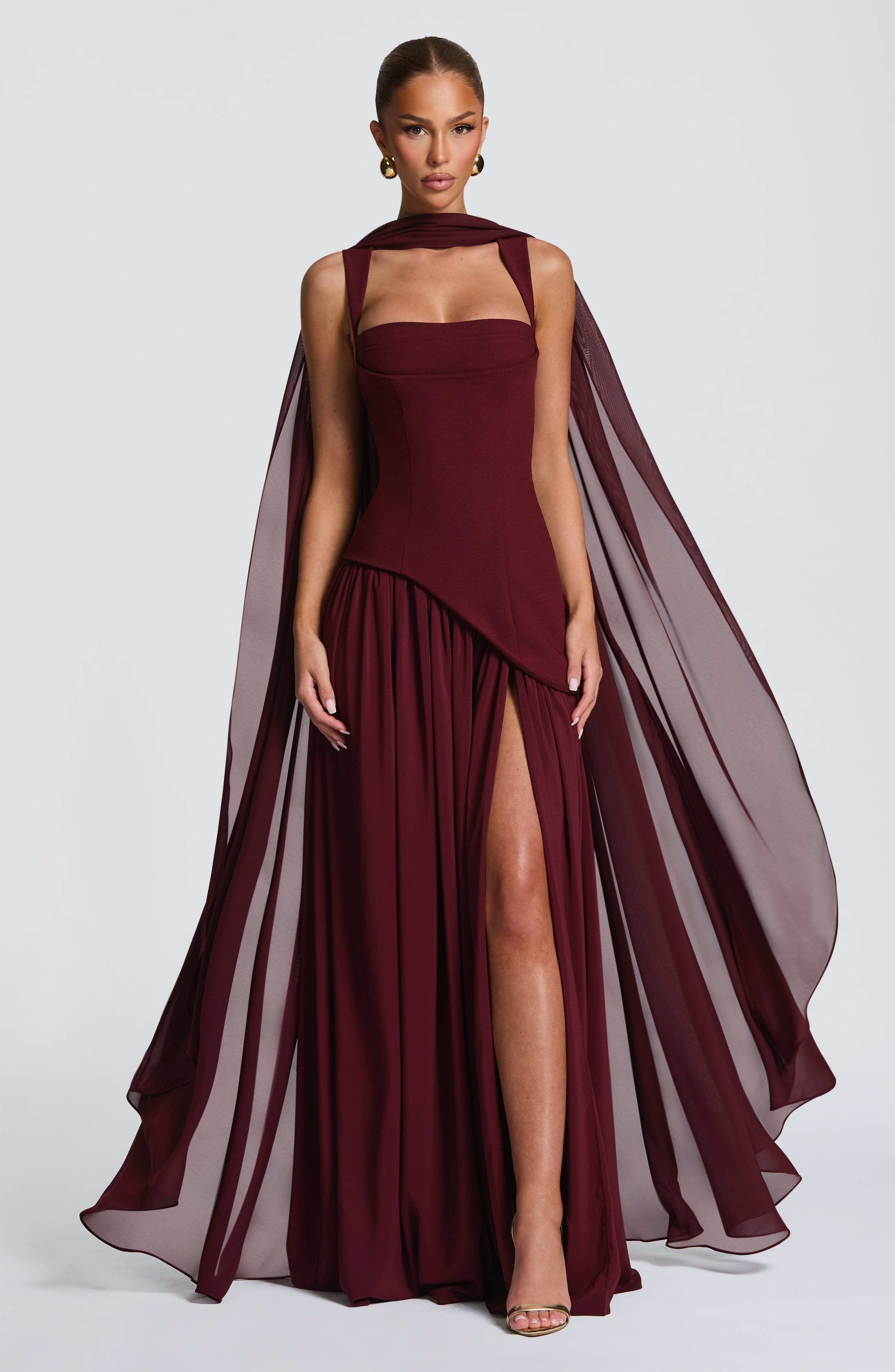 minilena Tullulah Maxi Dress Cherry Lacquer