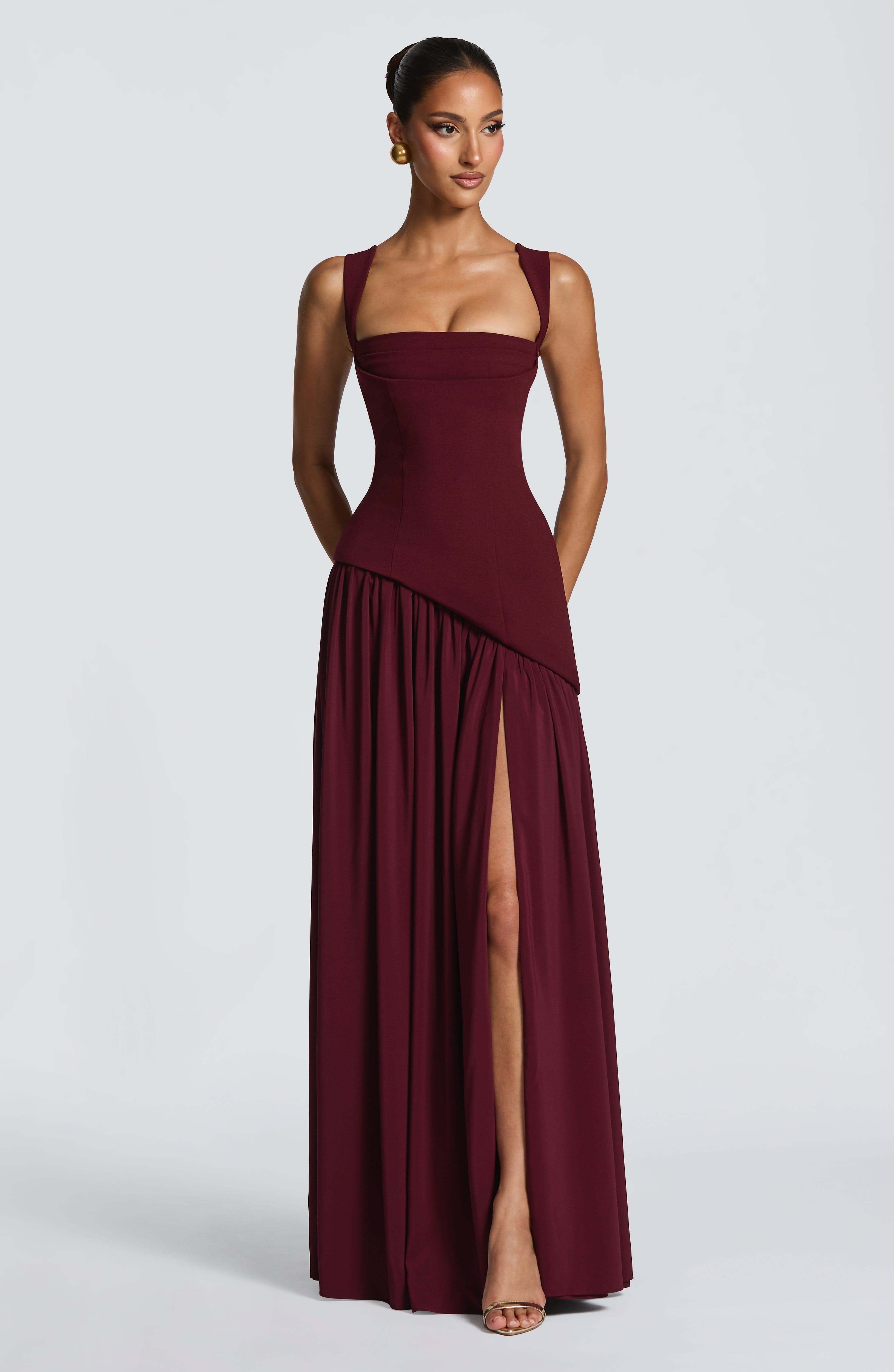 minilena Tullulah Maxi Dress Cherry Lacquer