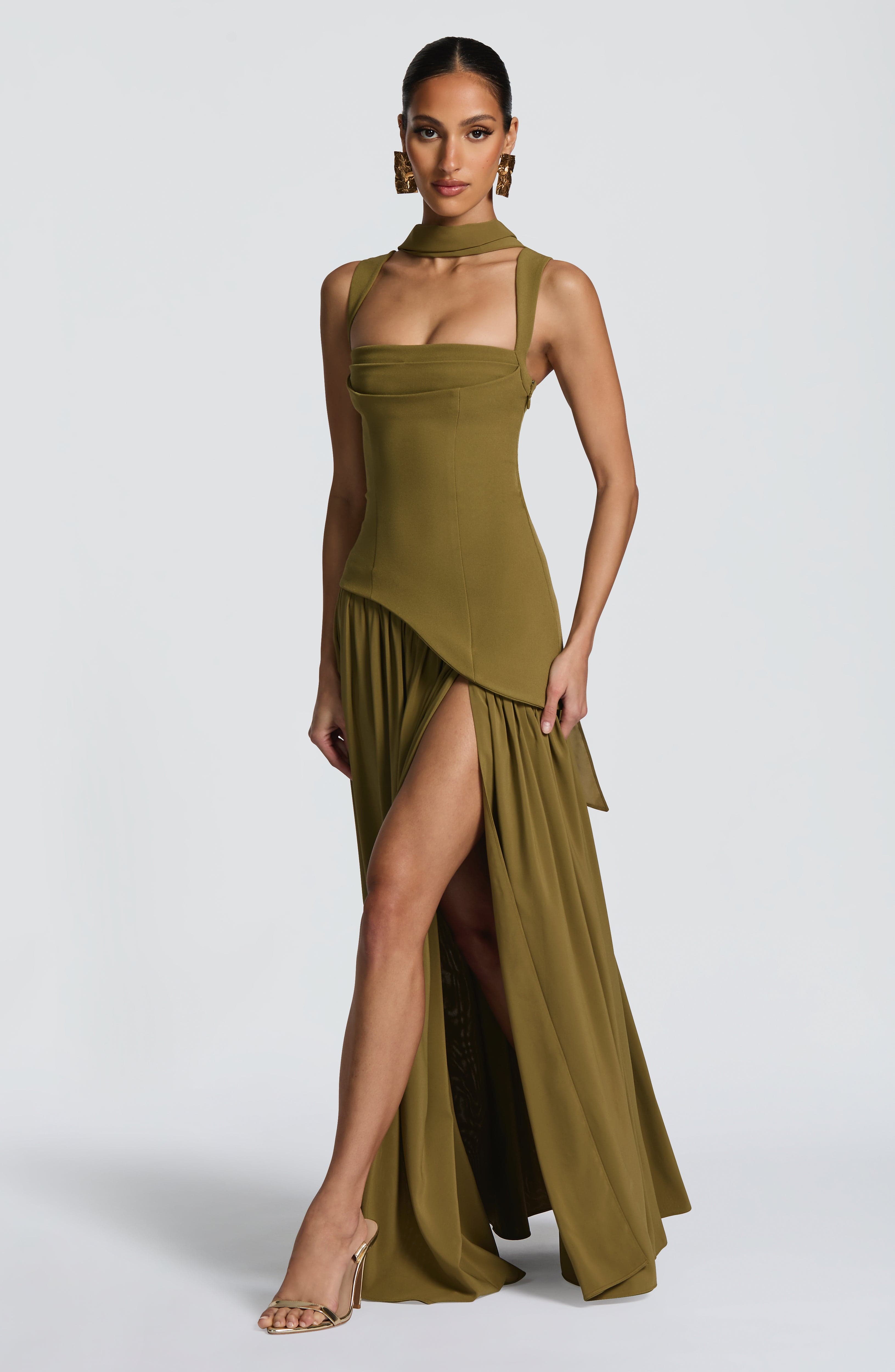minilena Tullulah Maxi Dress Deep Olive