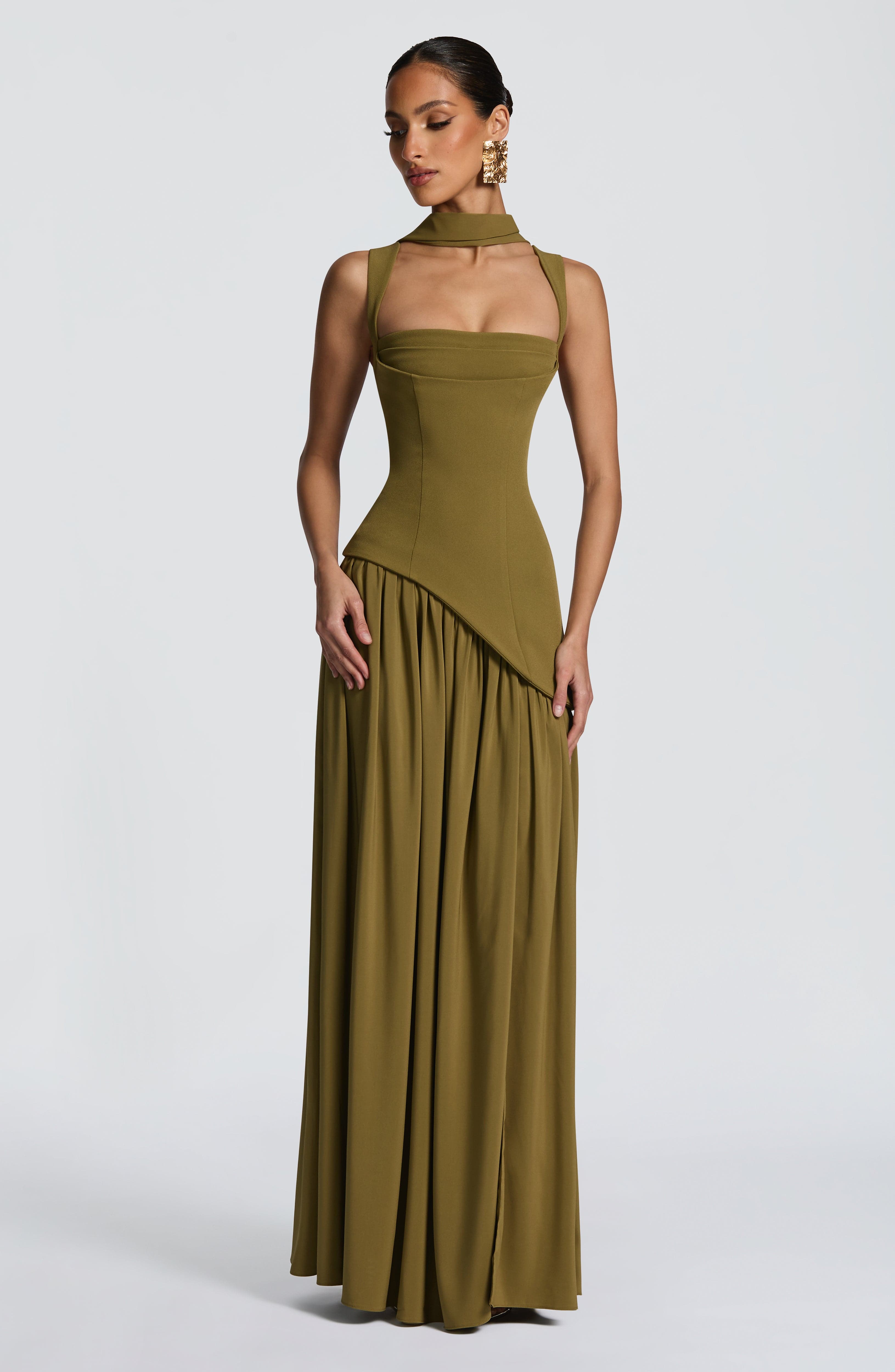 minilena Tullulah Maxi Dress Deep Olive