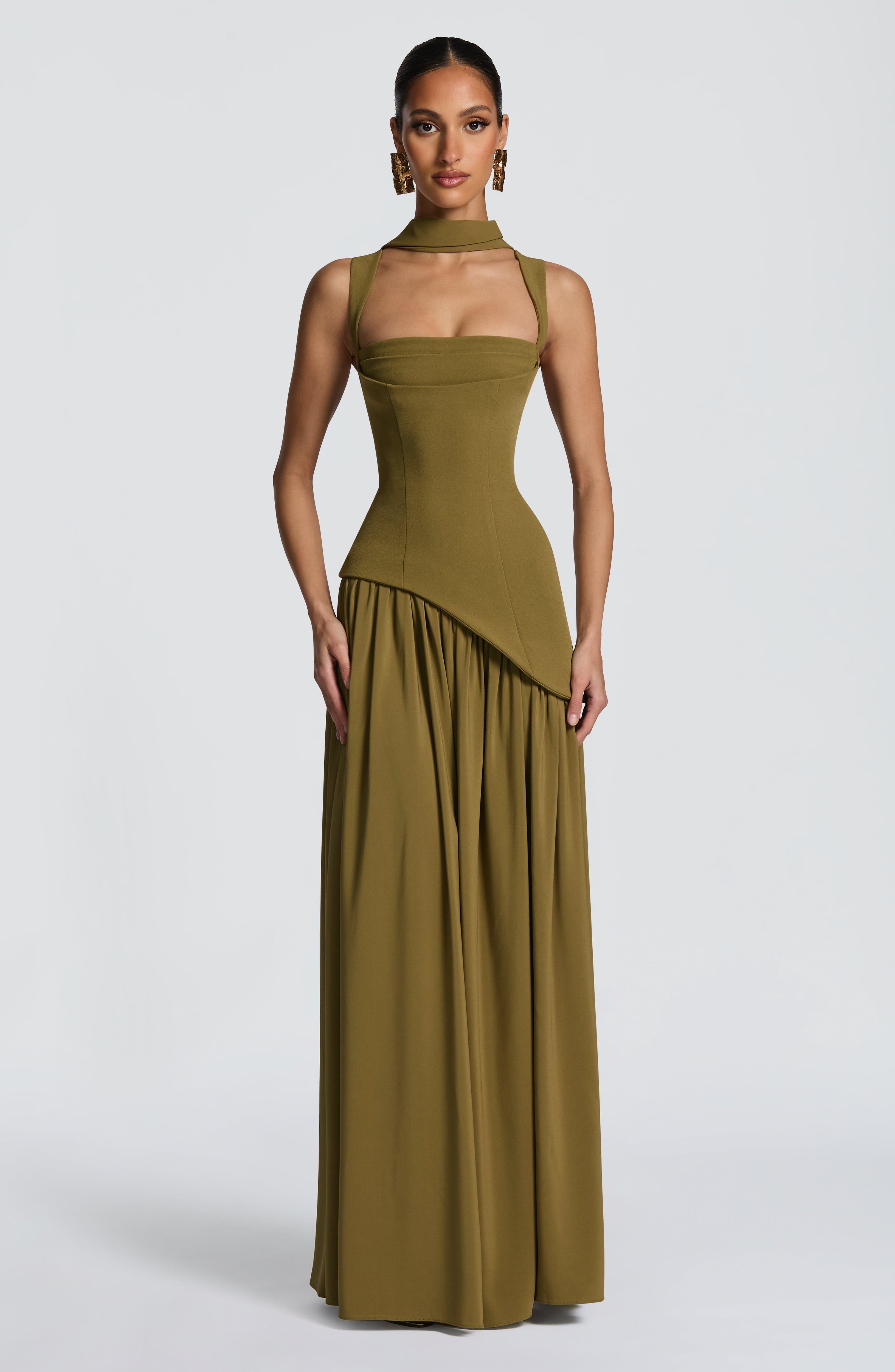 minilena Tullulah Maxi Dress Deep Olive