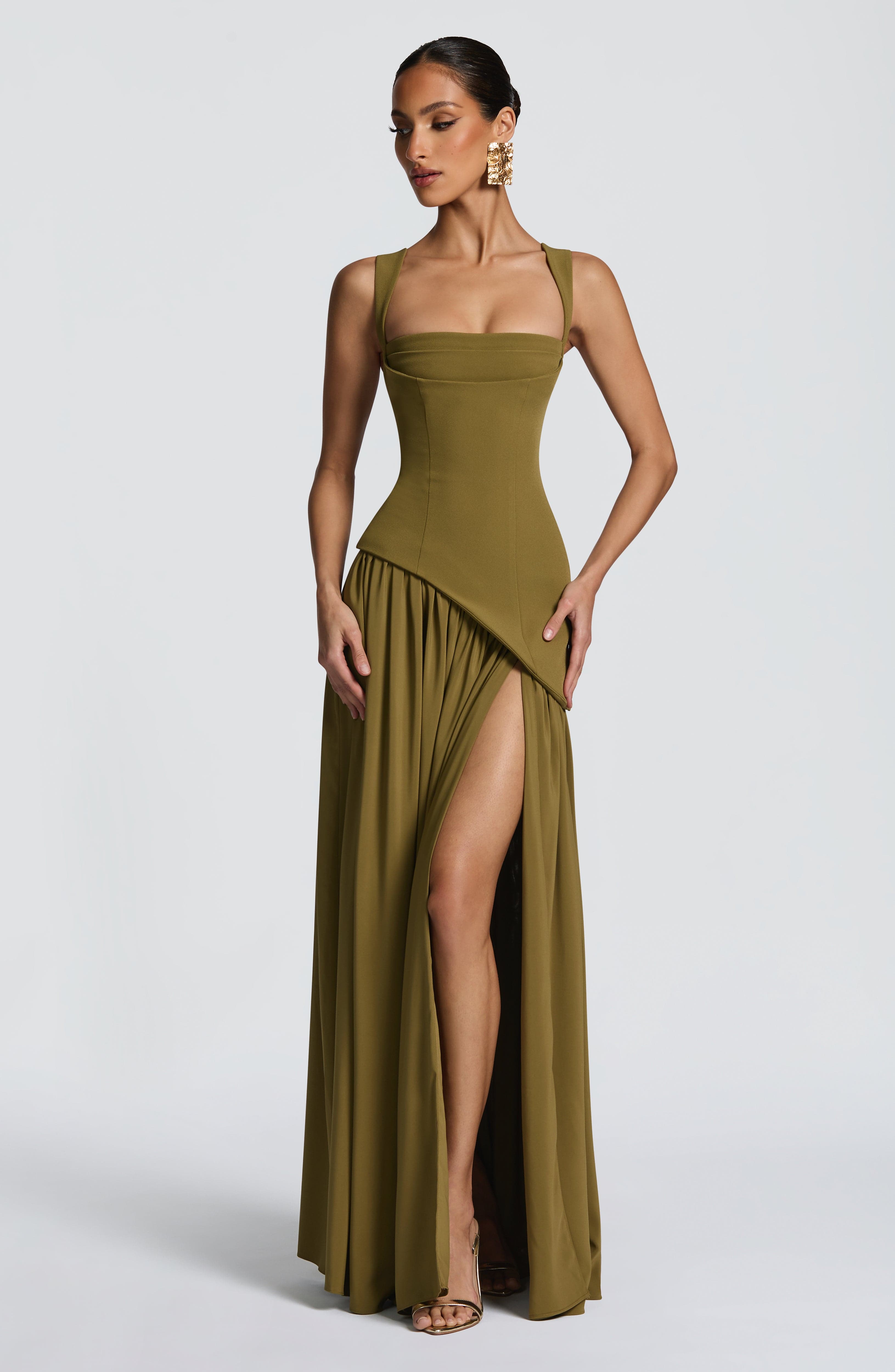 minilena Tullulah Maxi Dress Deep Olive