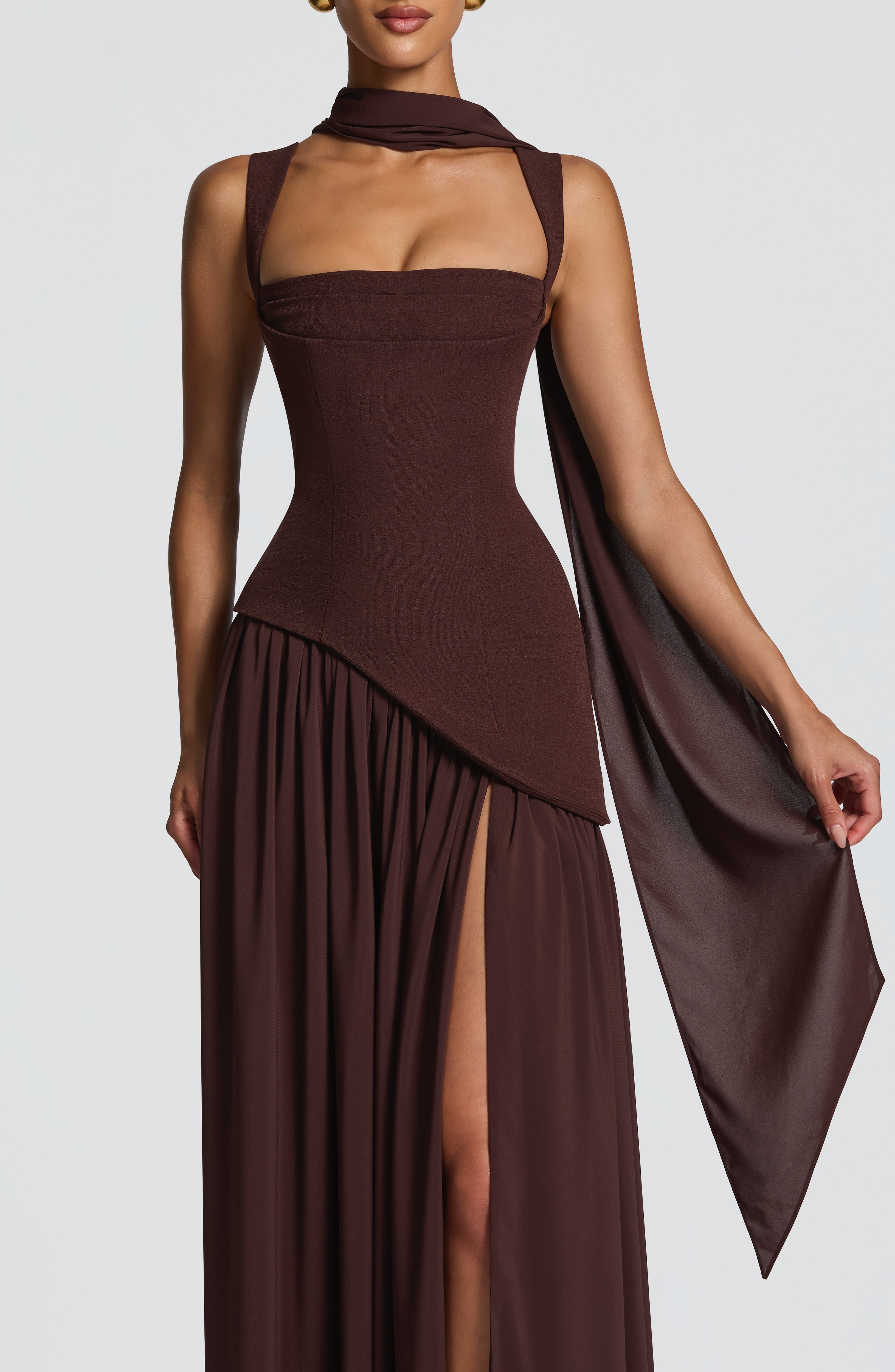 minilena Tullulah Maxi Dress Plum Brown