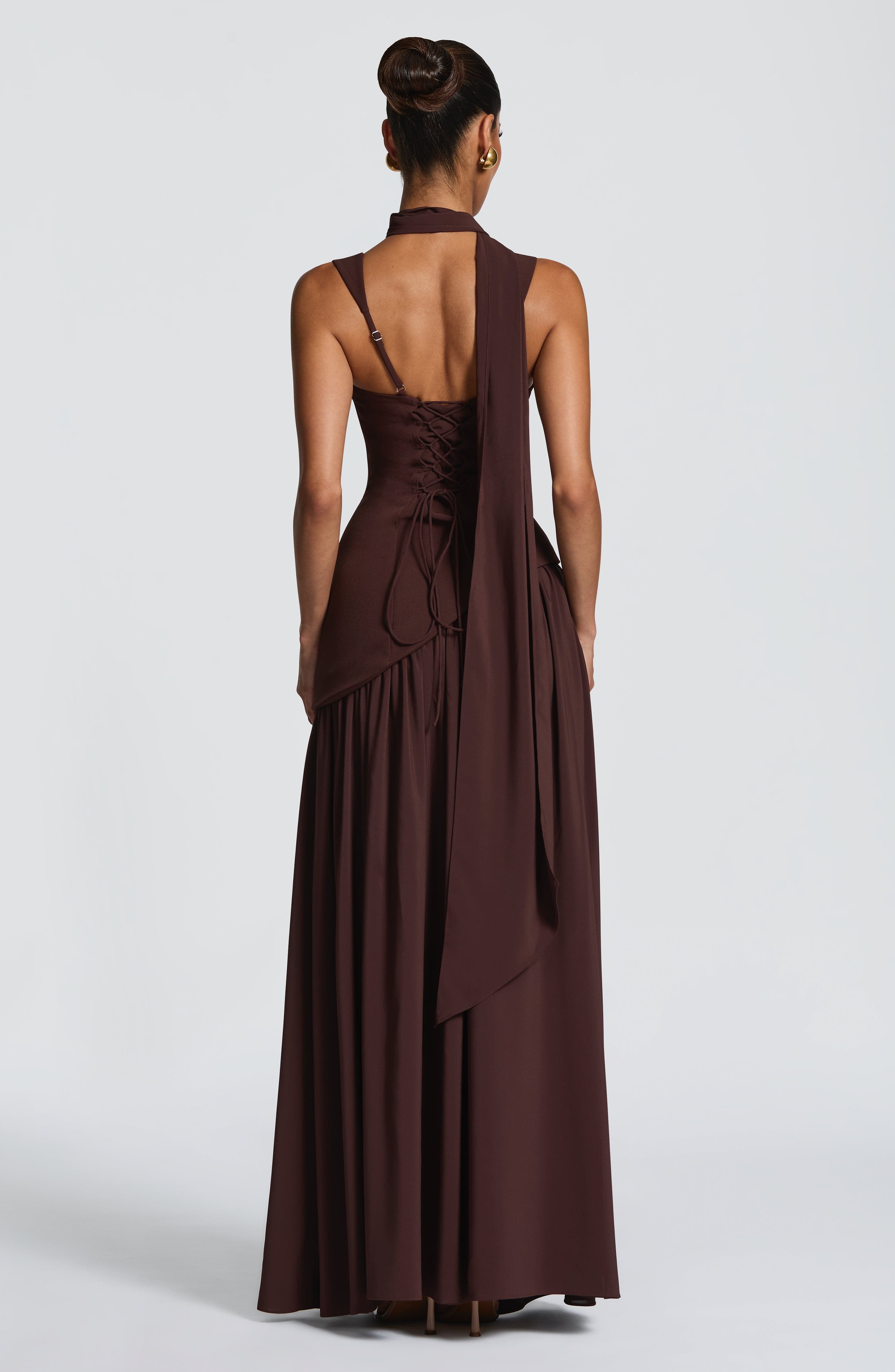 minilena Tullulah Maxi Dress Plum Brown