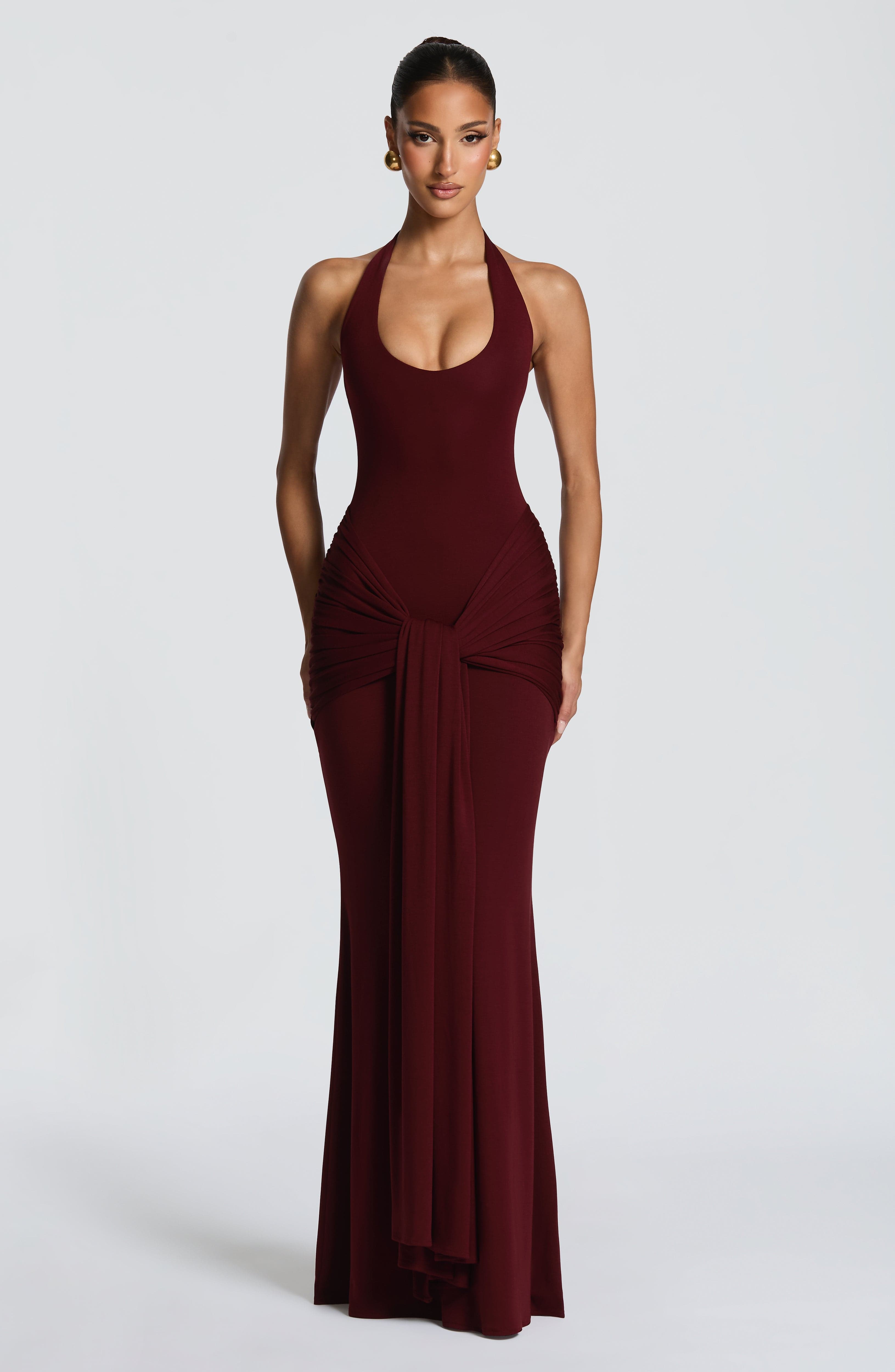 minilena Veneda Maxi Dress Cherry Lacquer