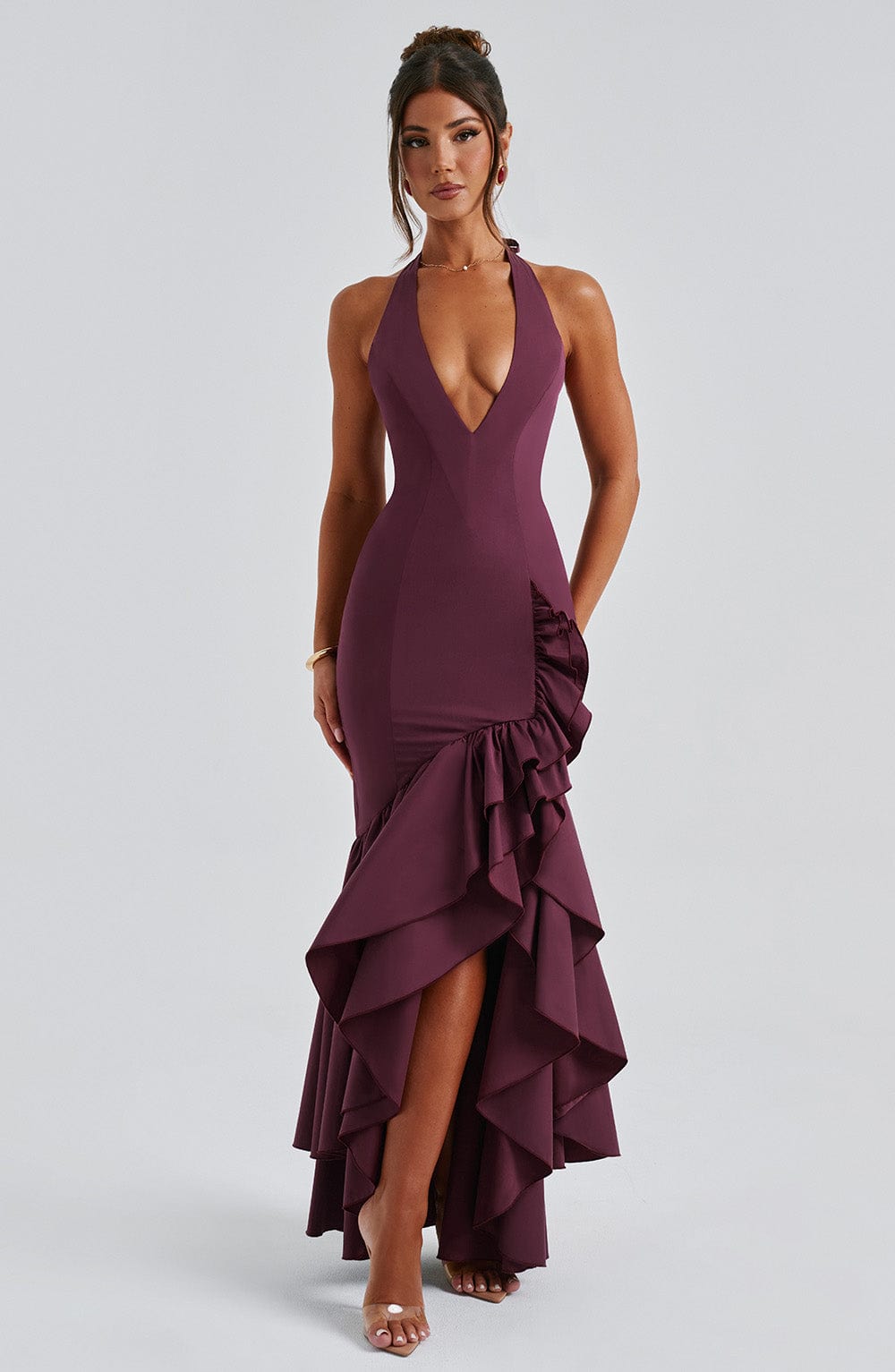 minilena Veronique Maxi Dress Cherry Lacquer