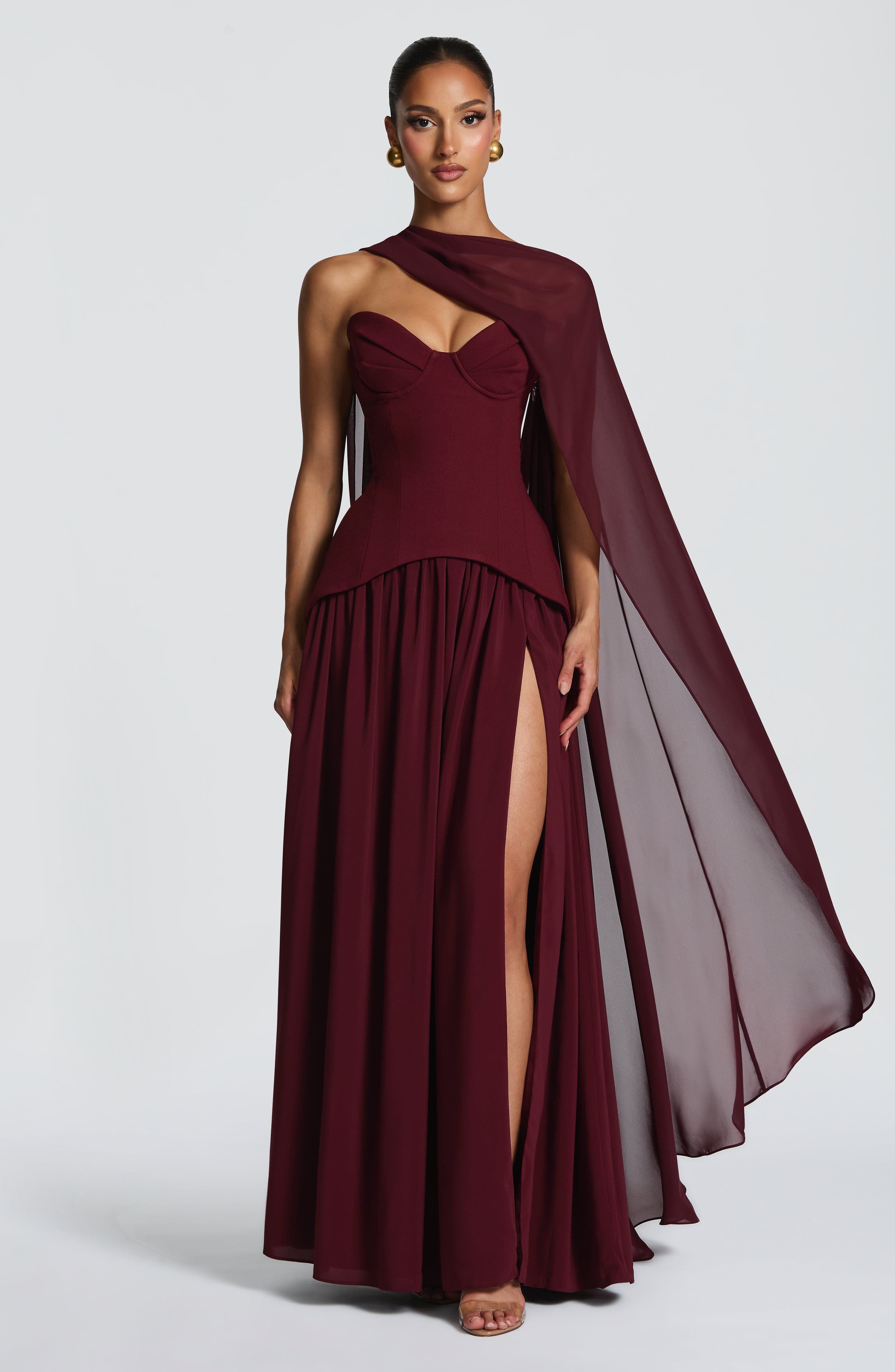 minilena Vietta Maxi Dress Cherry Lacquer