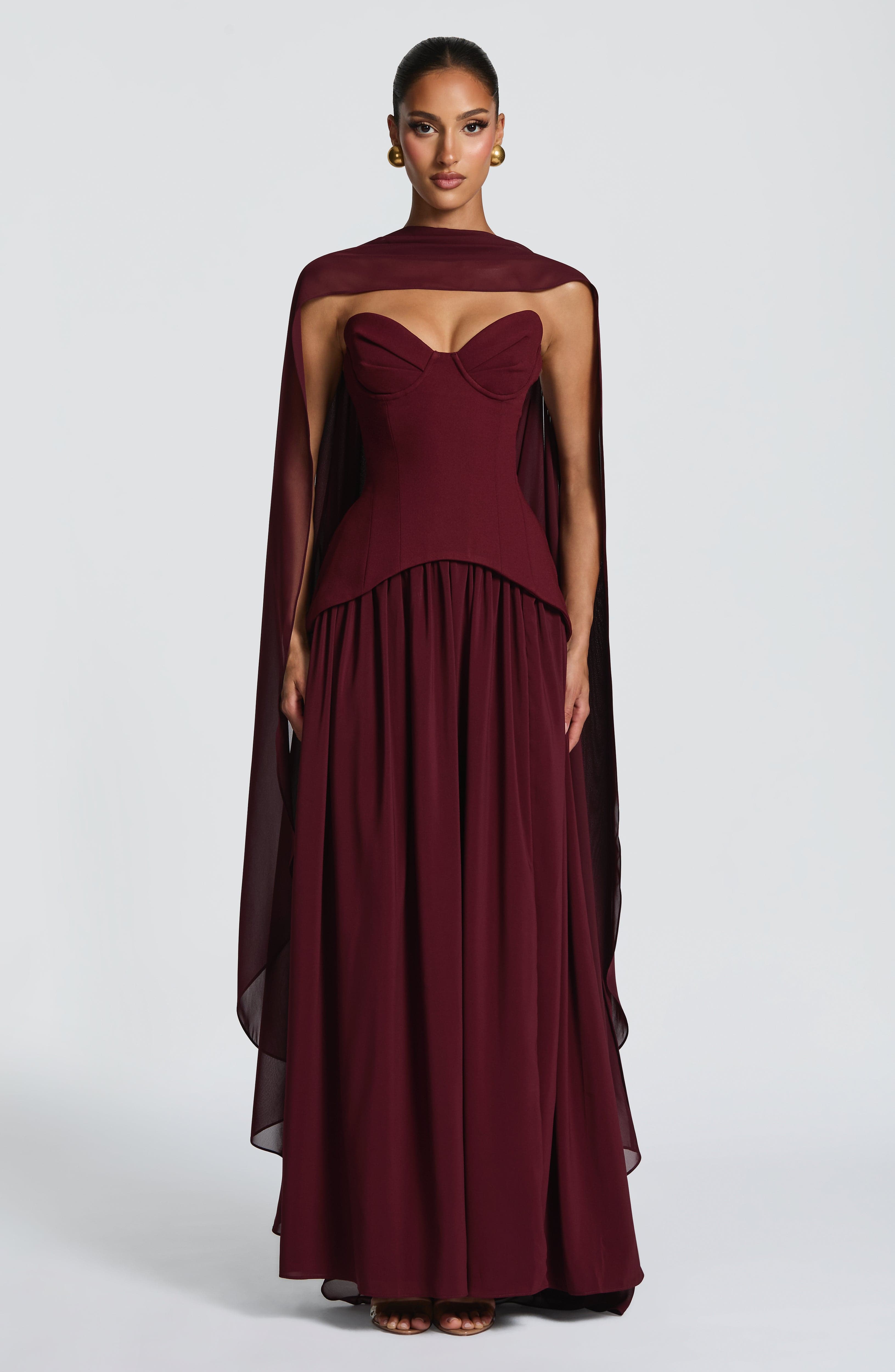 minilena Vietta Maxi Dress Cherry Lacquer
