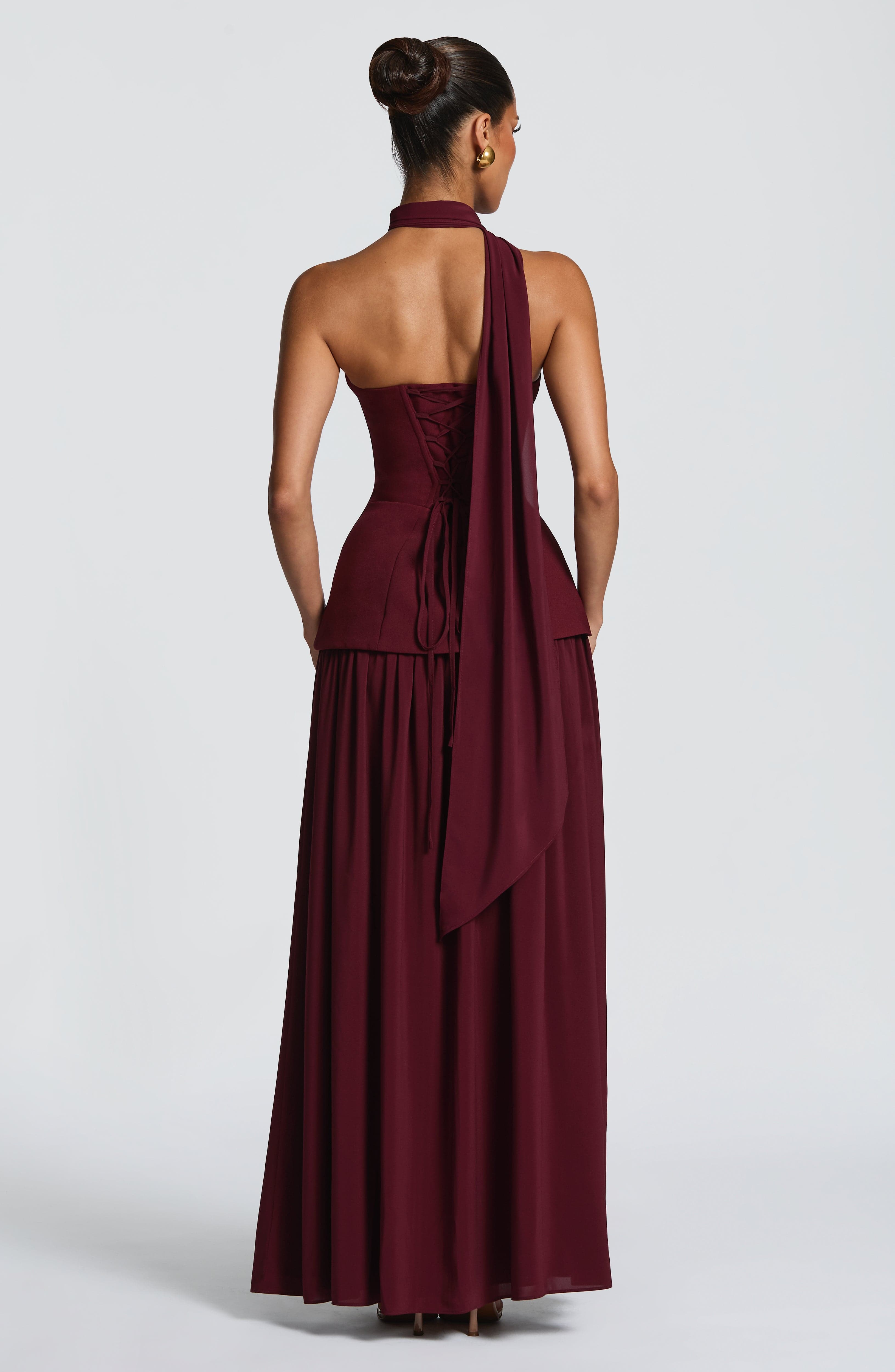 minilena Vietta Maxi Dress Cherry Lacquer