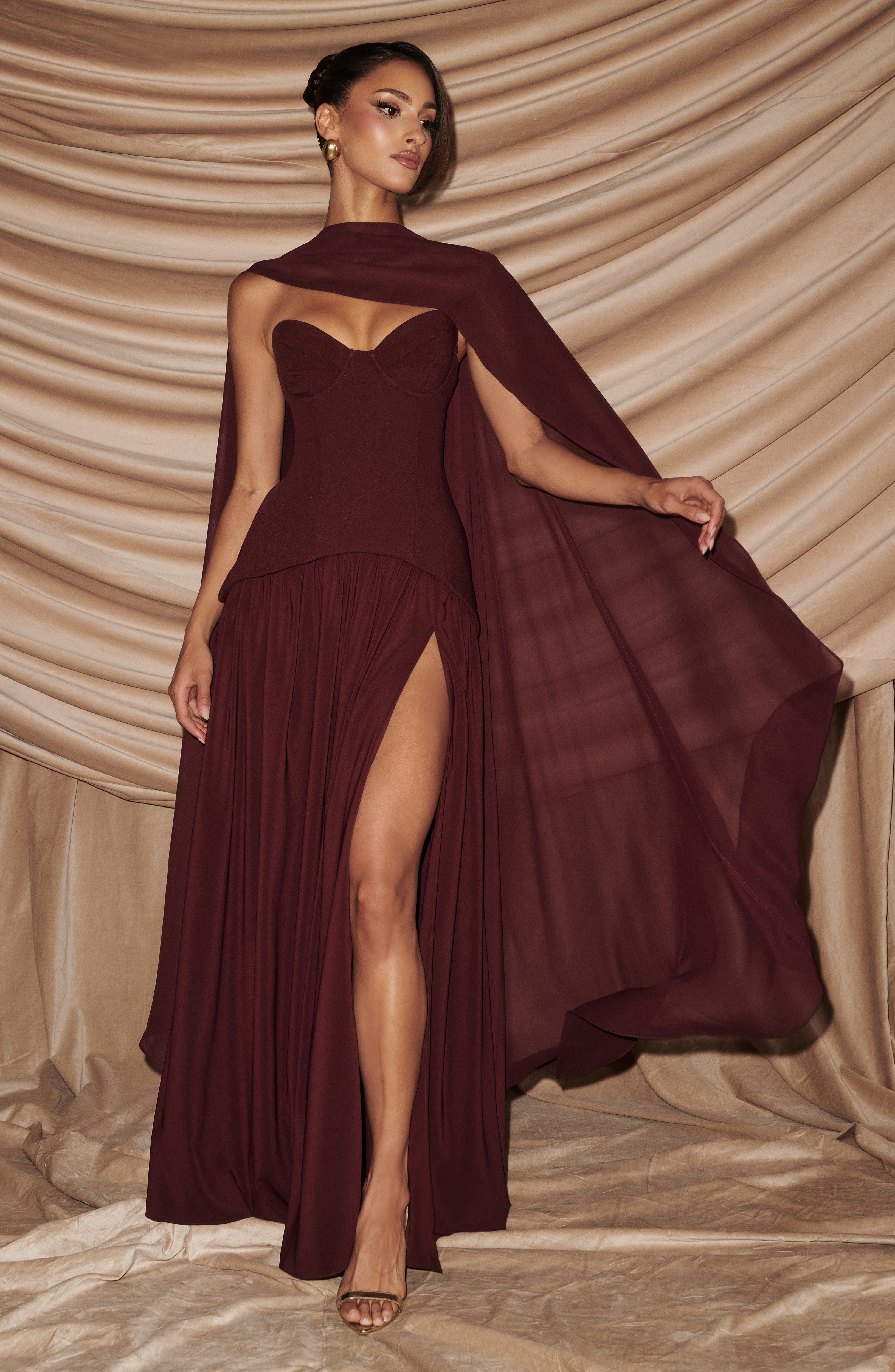 minilena Vietta Maxi Dress Cherry Lacquer