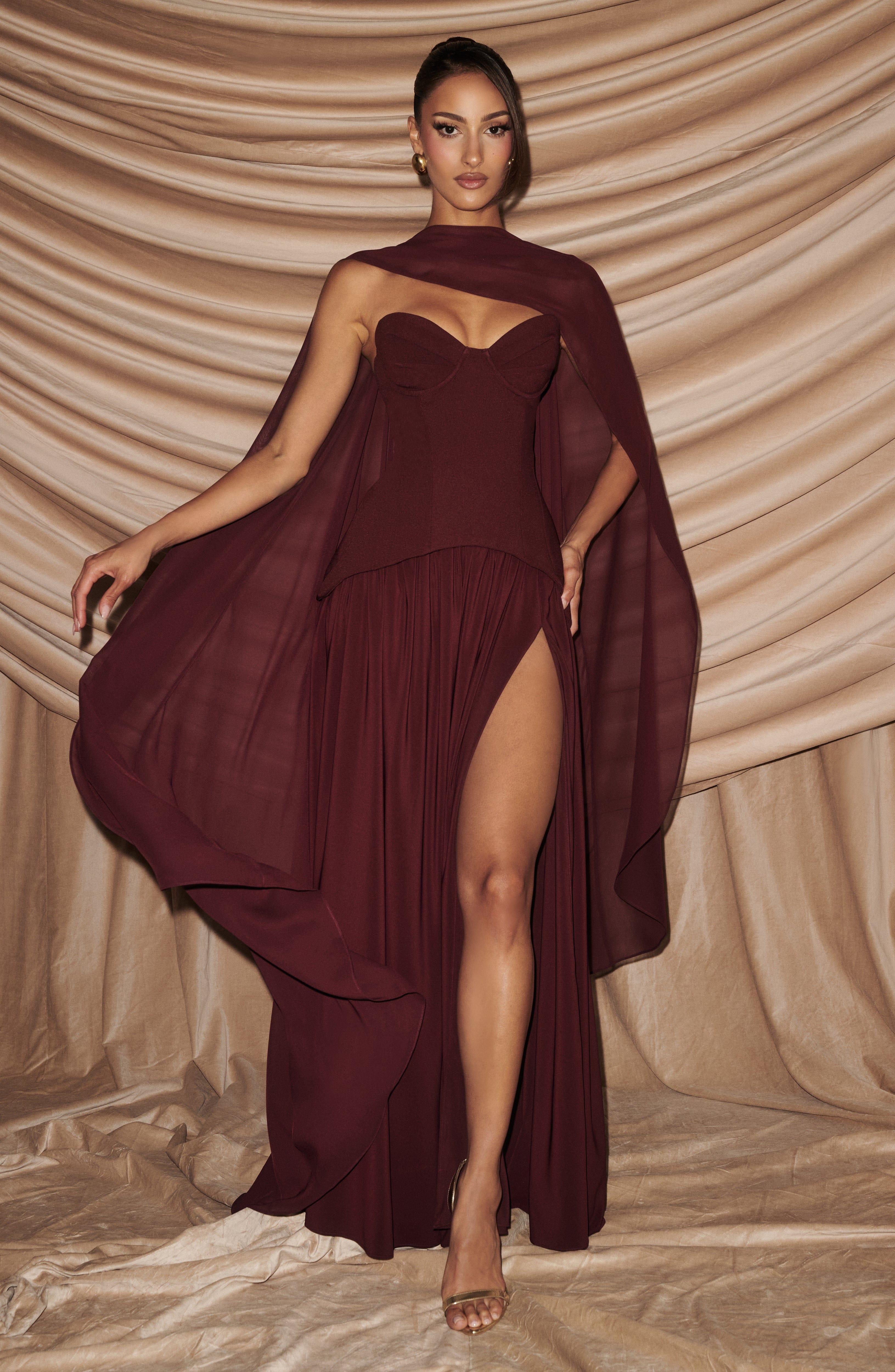 minilena Vietta Maxi Dress Cherry Lacquer
