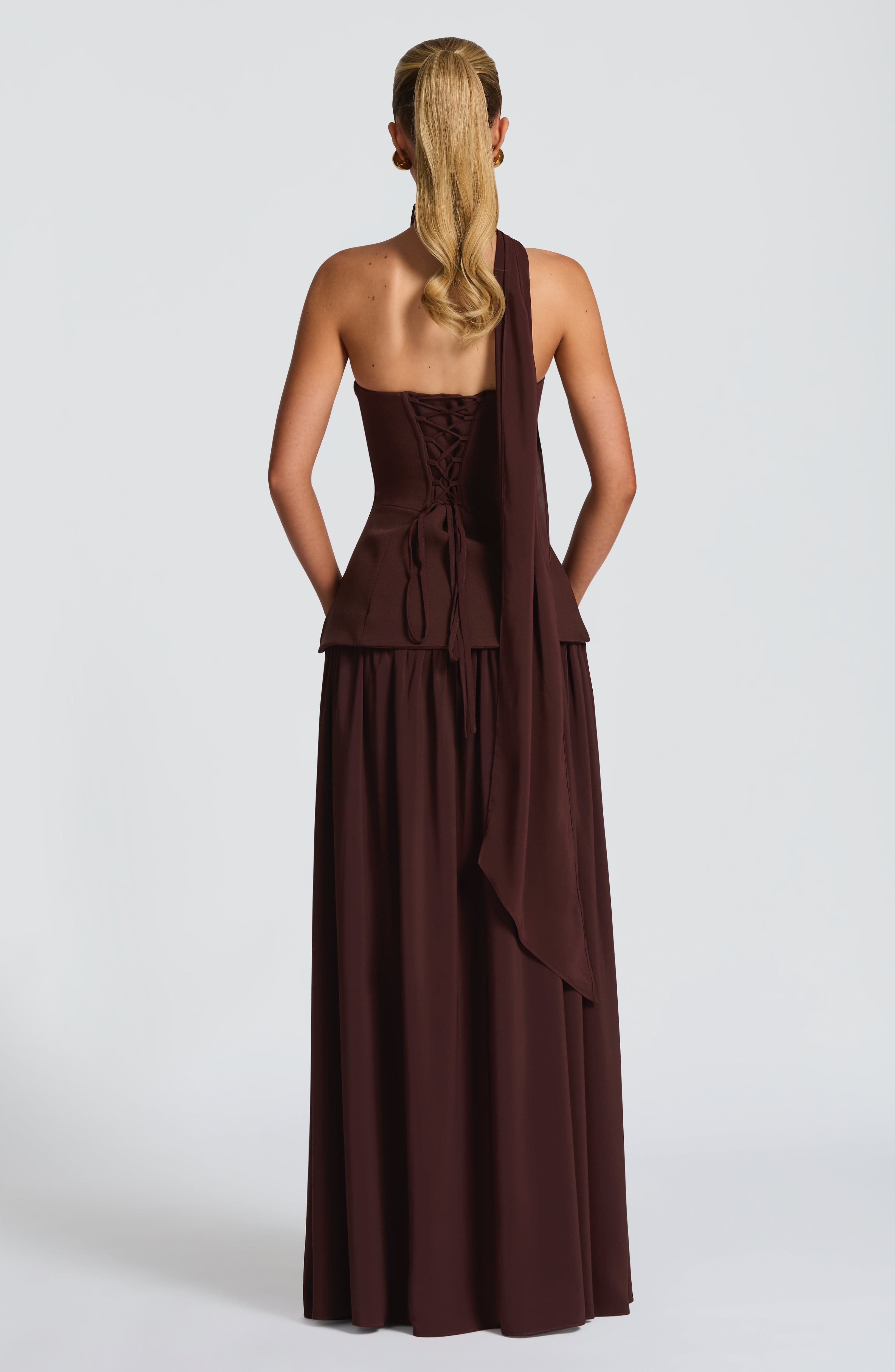 minilena Vietta Maxi Dress Plum Brown
