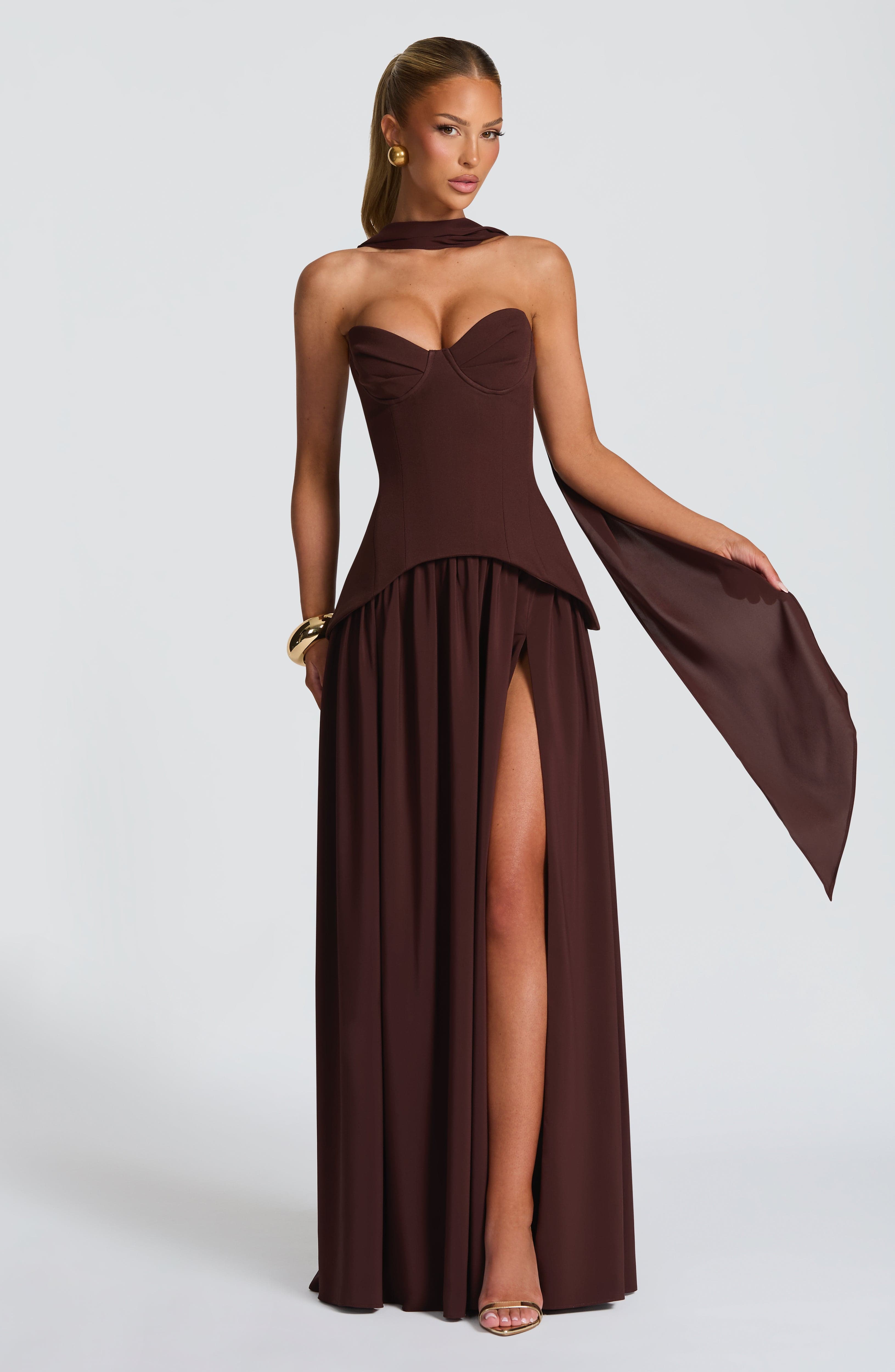 minilena Vietta Maxi Dress Plum Brown