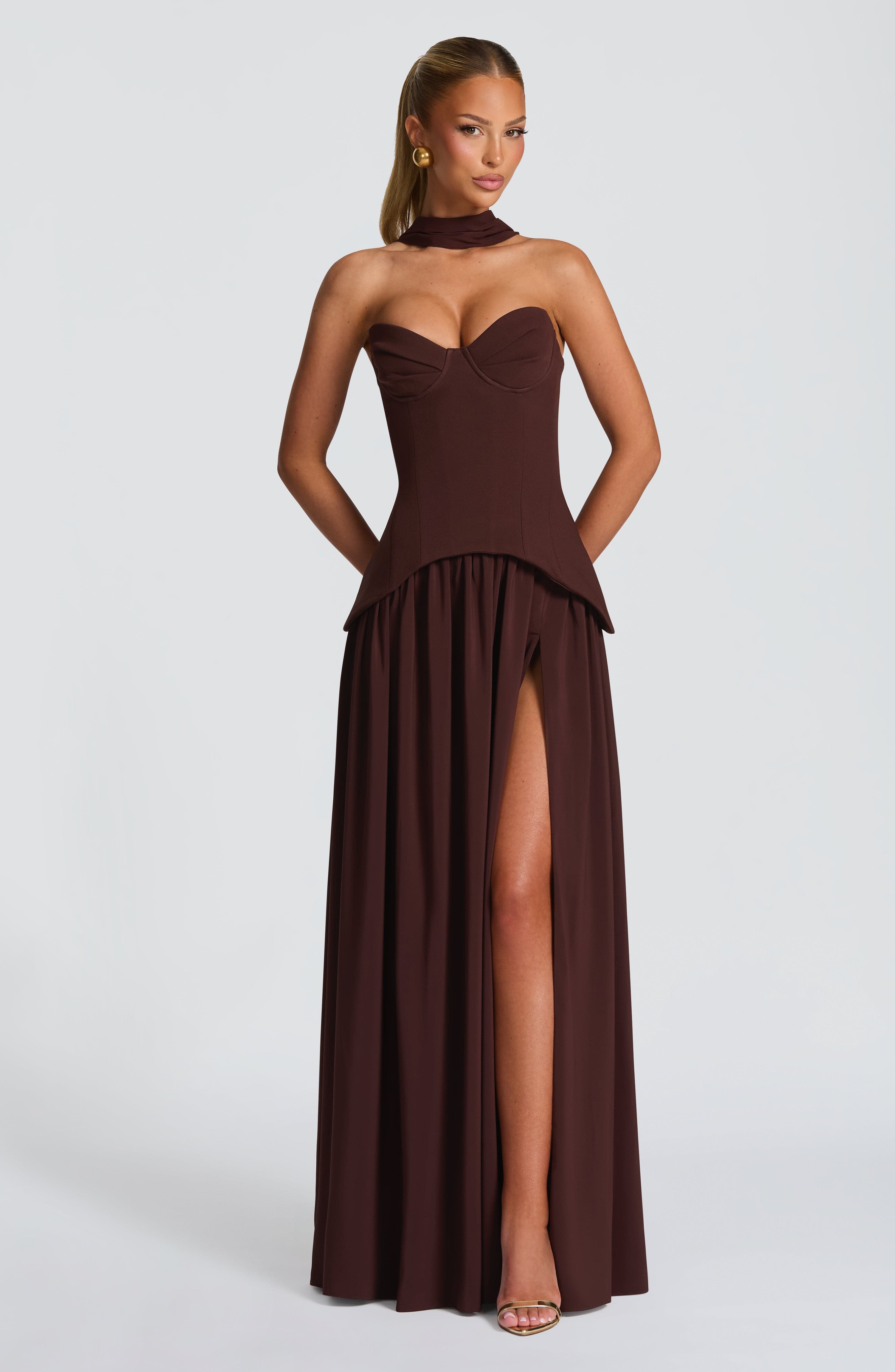 minilena Vietta Maxi Dress Plum Brown