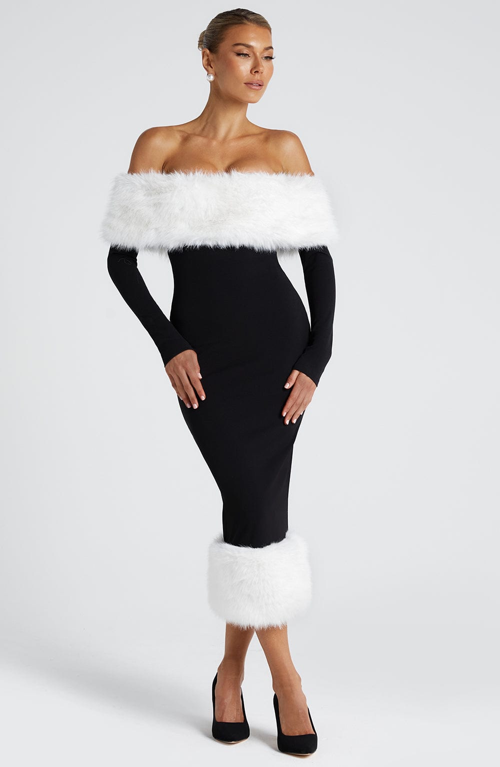 minilena Vittoria Midi Dress Black/White