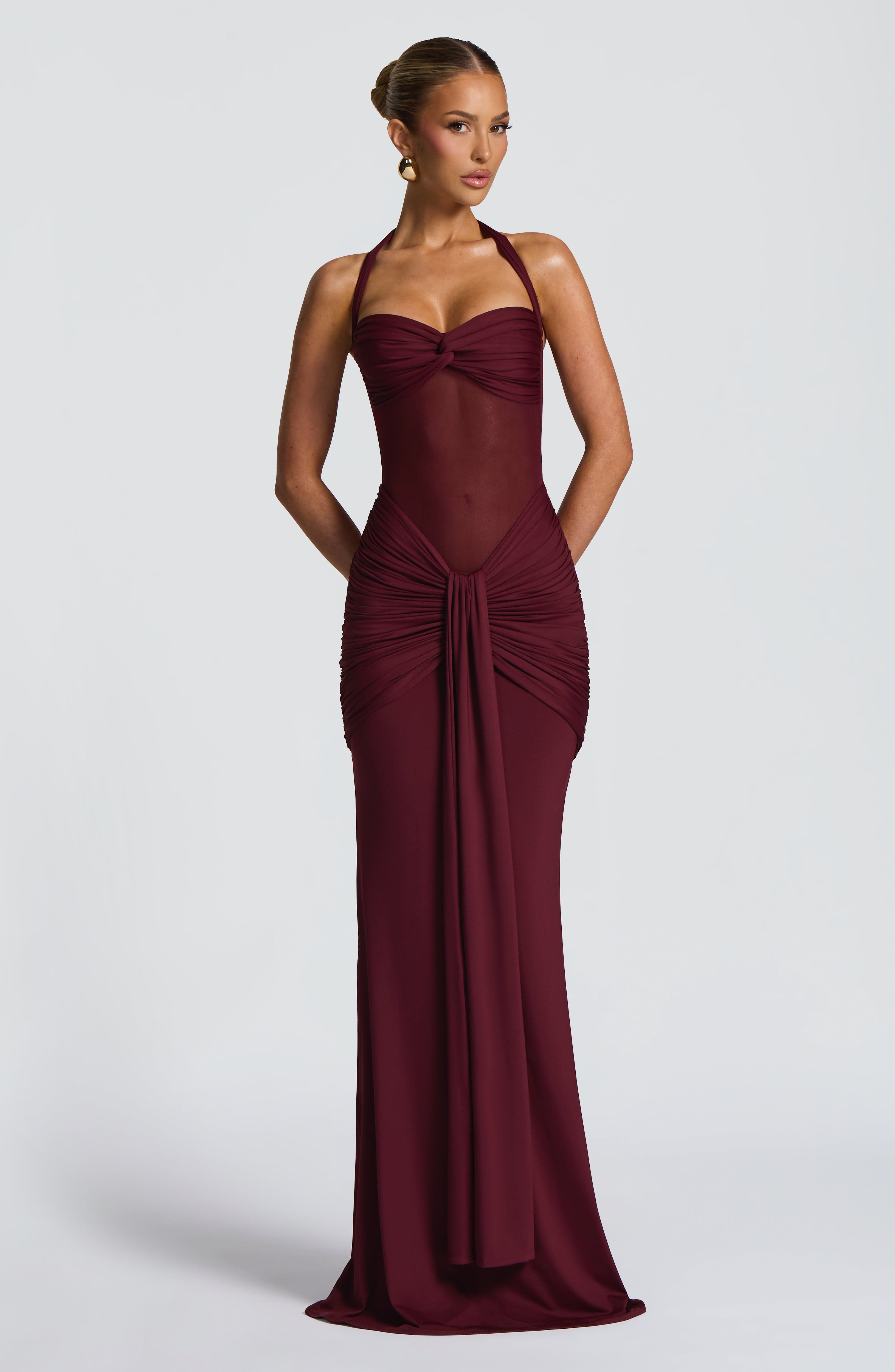 minilena Vixen Maxi Dress Cherry Lacquer