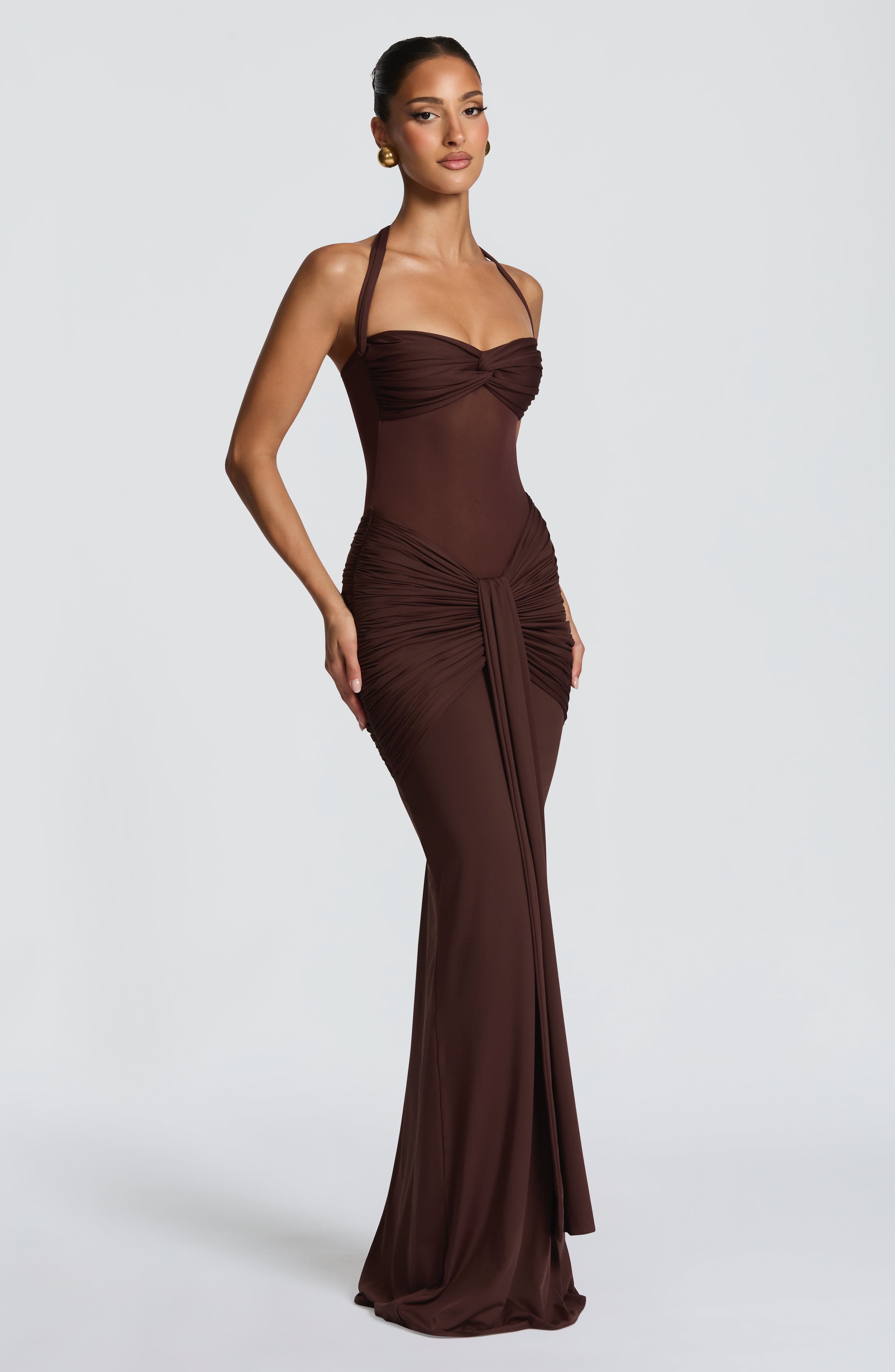 minilena Vixen Maxi Dress Plum Brown