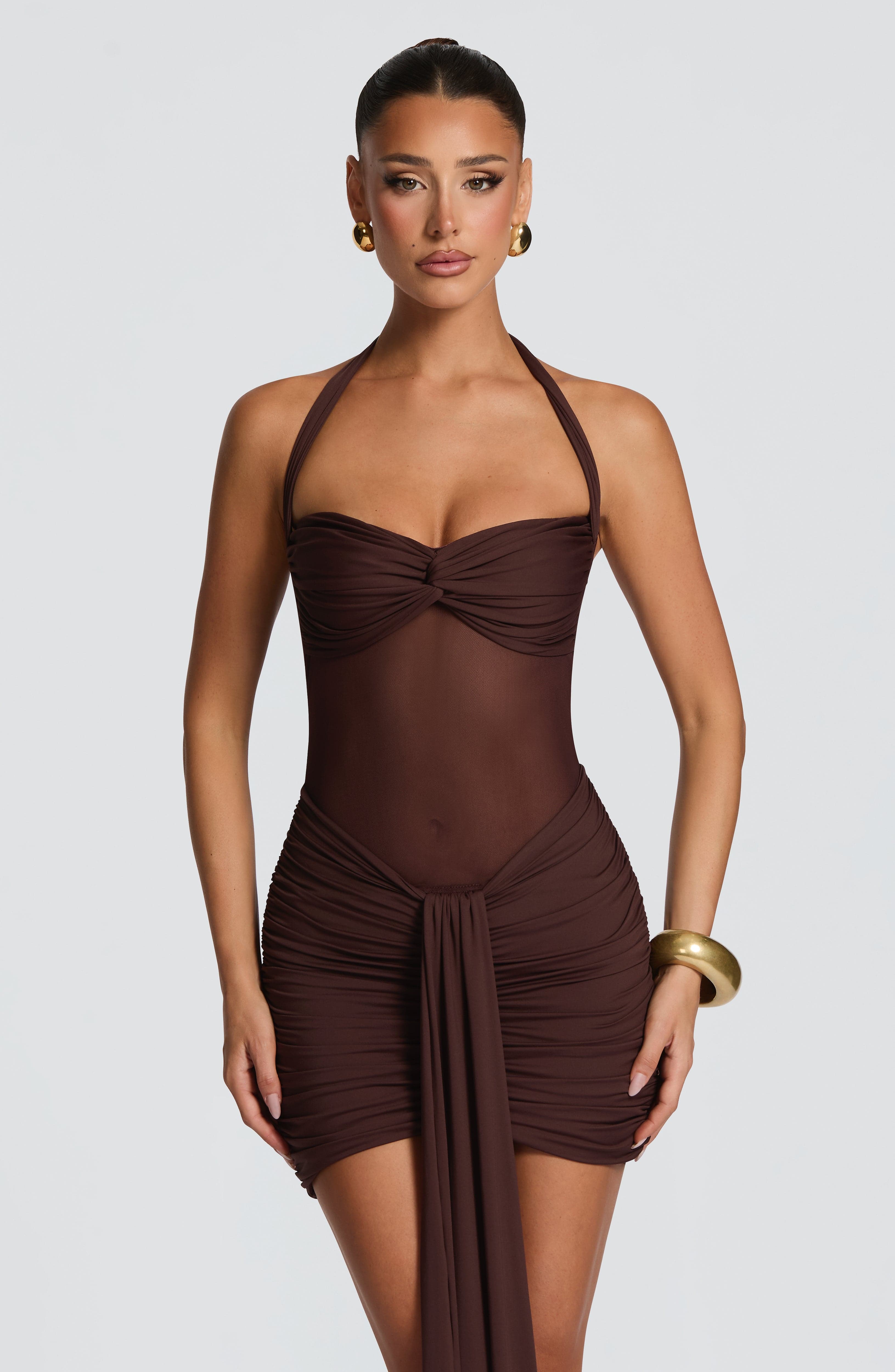 minilena Vixen Mini Dress Plum Brown
