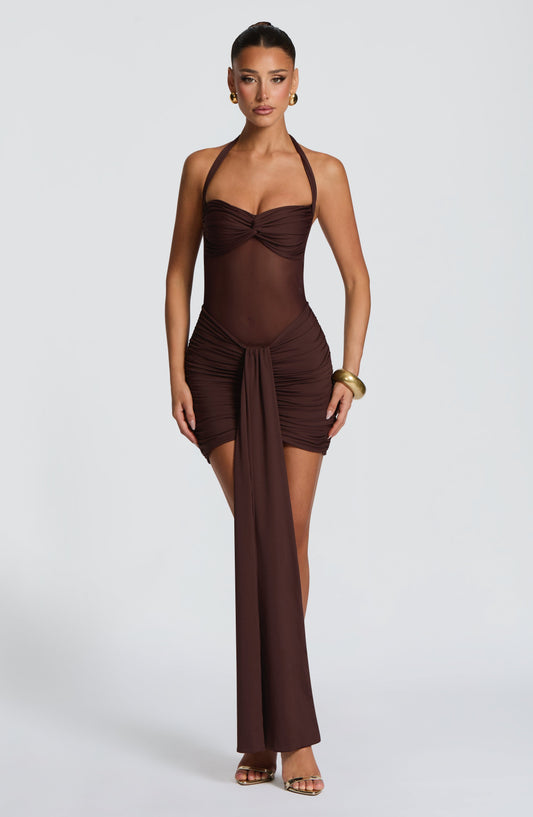 minilena Vixen Mini Dress Plum Brown