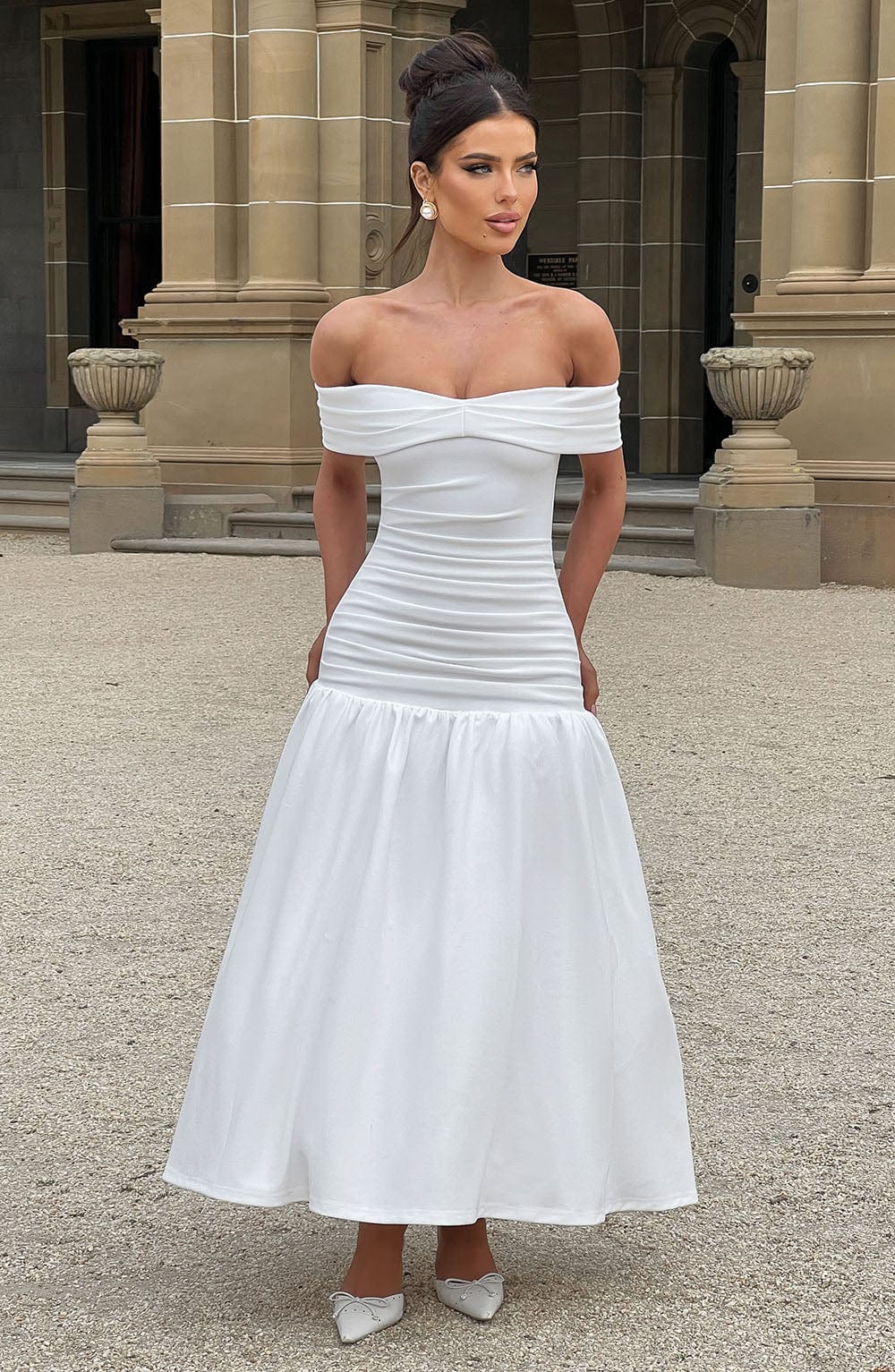 minilena Wilhelmina Midaxi Dress Ivory