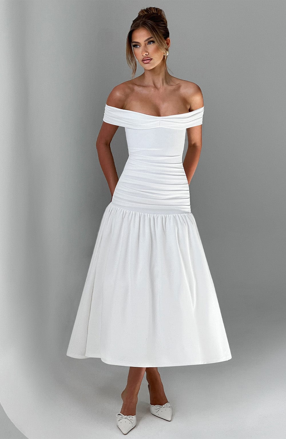 minilena Wilhelmina Midaxi Dress Ivory