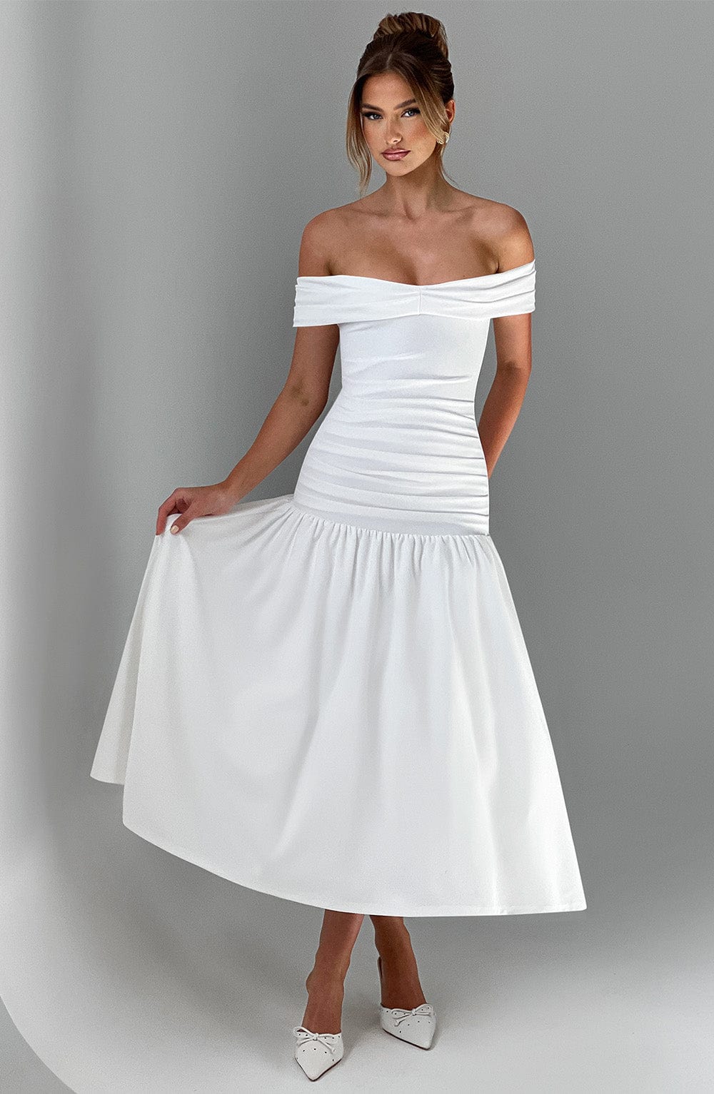 minilena Wilhelmina Midaxi Dress Ivory