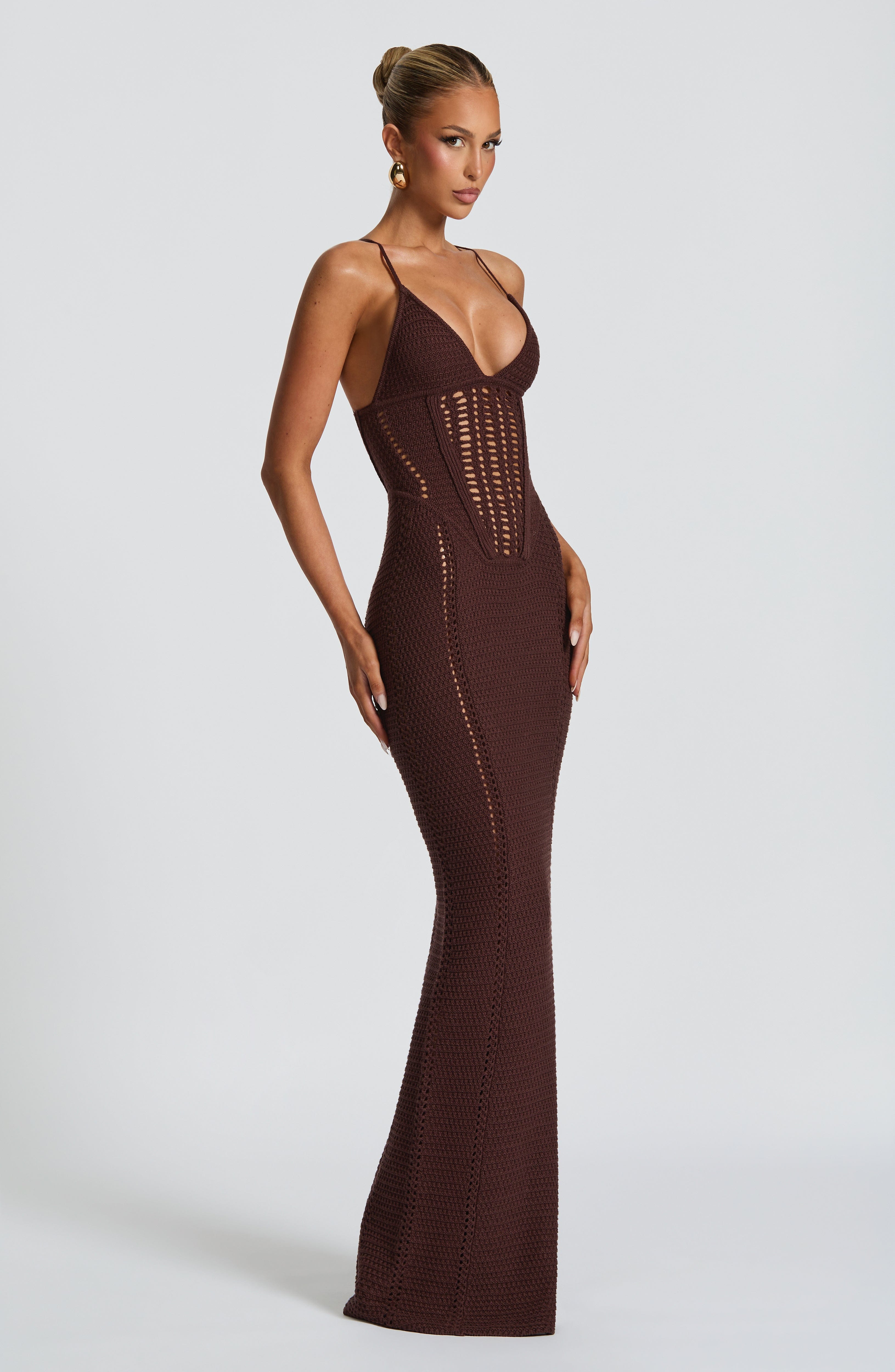 minilena Xanthe Maxi Dress Plum Brown